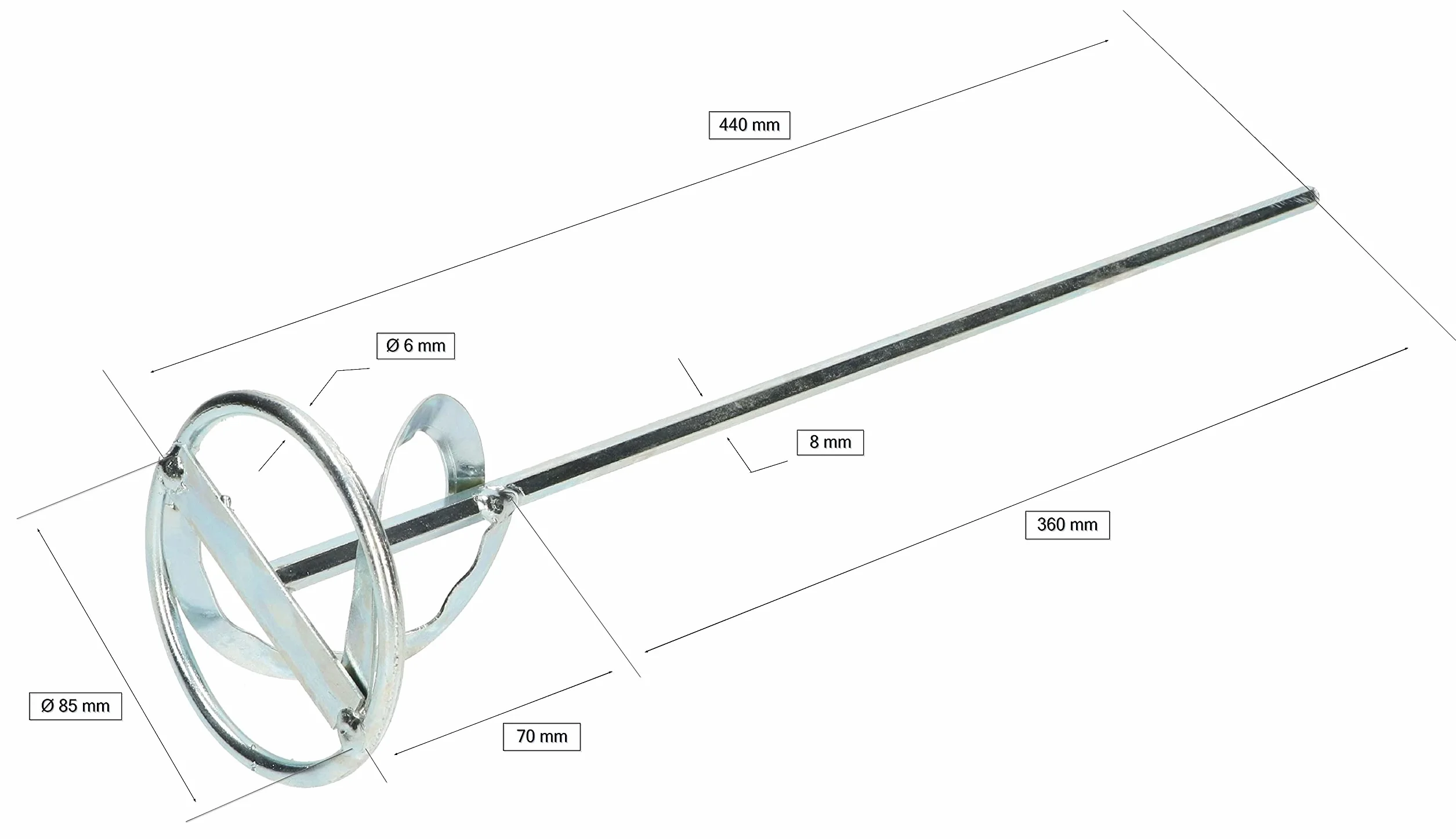 KOTARBAU® Mieszadło do farb Ø SizeName mieszadło ocynkowane (80 mm)
