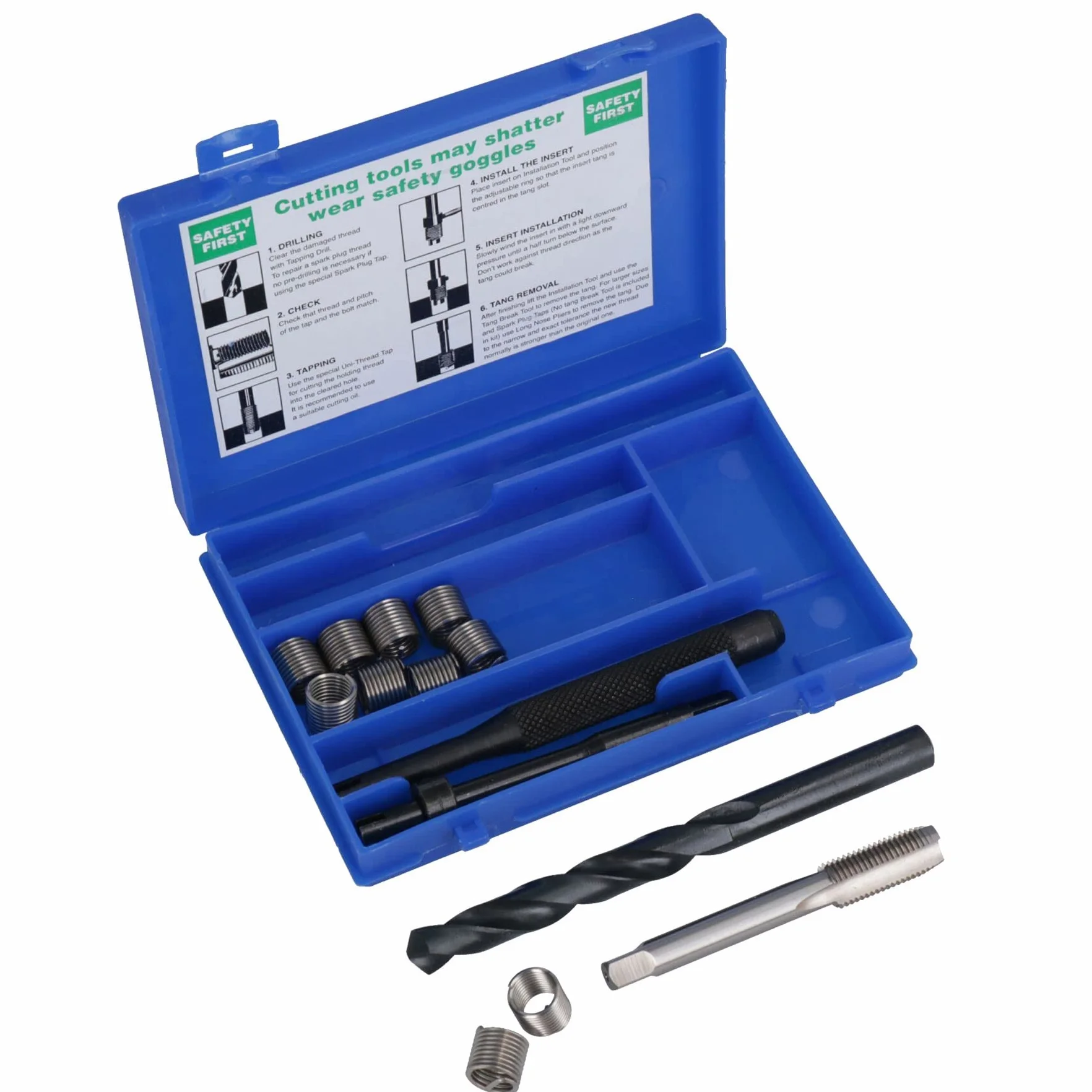 AB Tools-Unithread 7/16 cala x 18 BSF zestaw do naprawy gwintu zwojone gwinty zestaw 14 szt