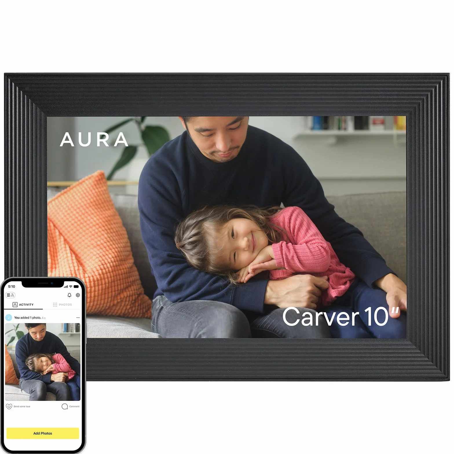 Aura Carver 10,1-calowa cyfrowa ramka na zdjęcia Wi-Fi