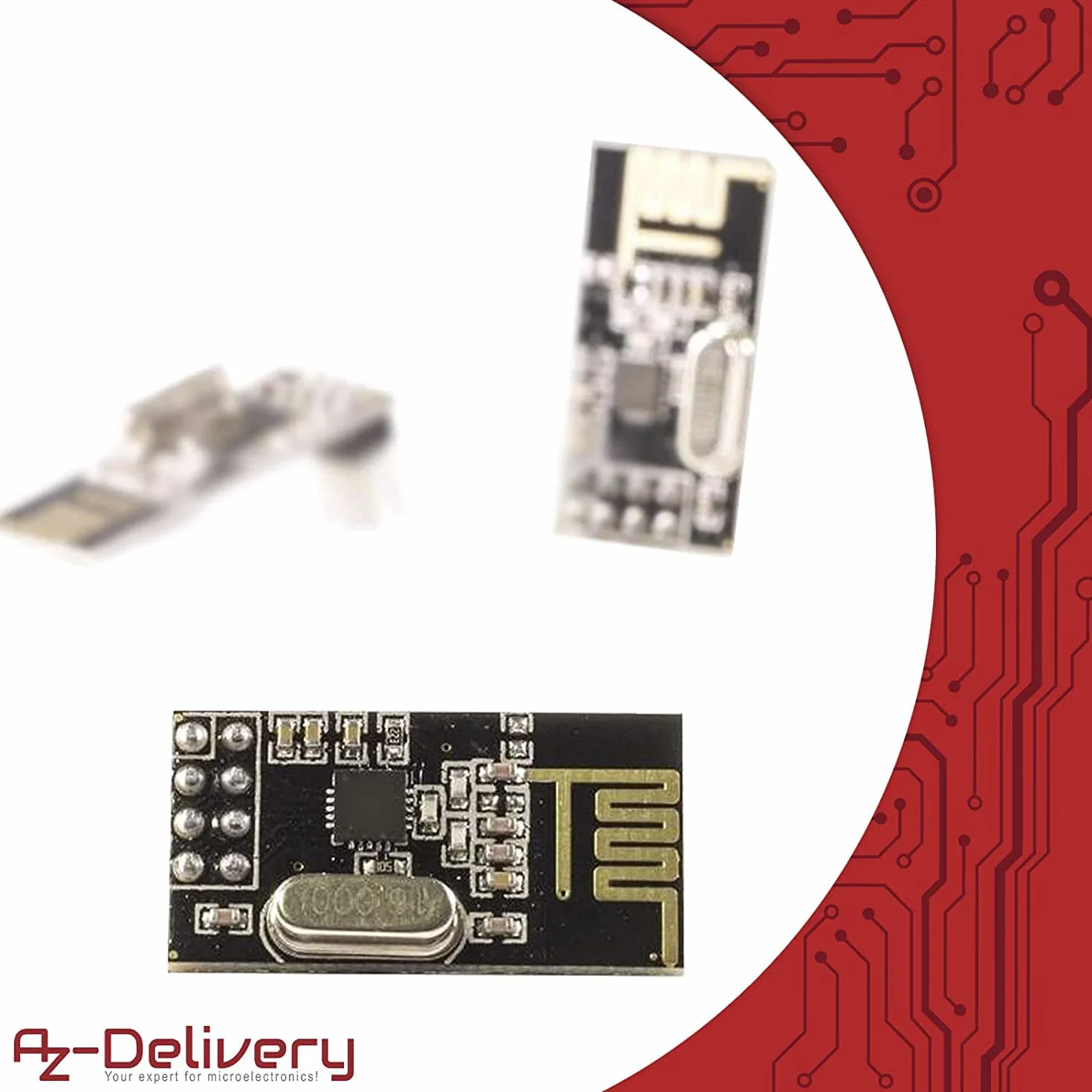 AZDelivery NRF24L01 2,4 GHz Moduł bezprzewodowy kompatybilny z Arduino Raspberry Pi