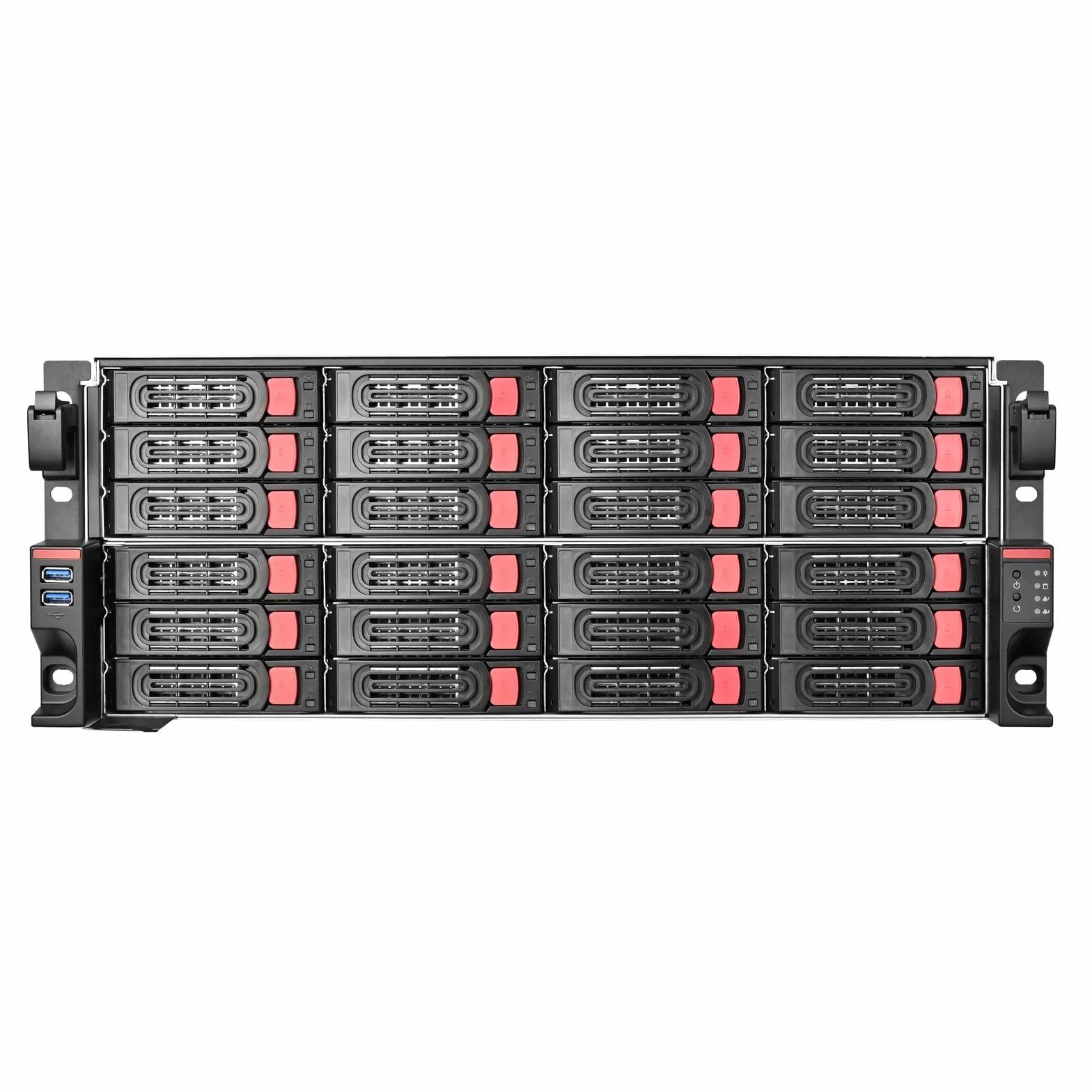 SilverStone Technology SST-RM43-324-RS, obudowa do montażu w rackmount 4U z 24 kieszeniami na 2,5-calowe dyski twardych/3,5-calowe/SSD z interfejsem Mini -SAS-HD-SFF-8643-12 Gb/s