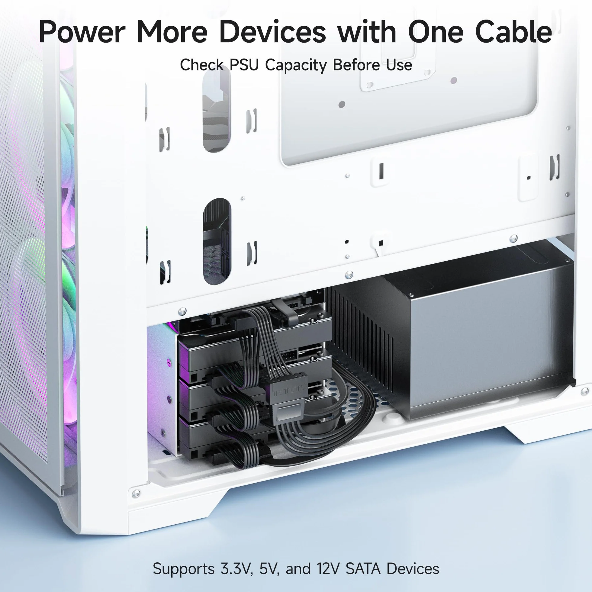 Cable Matters (pakiet 2 szt.) 15-pinowy kabel SATA na 4 SATA rozdzielacz zasilania - 45 cm