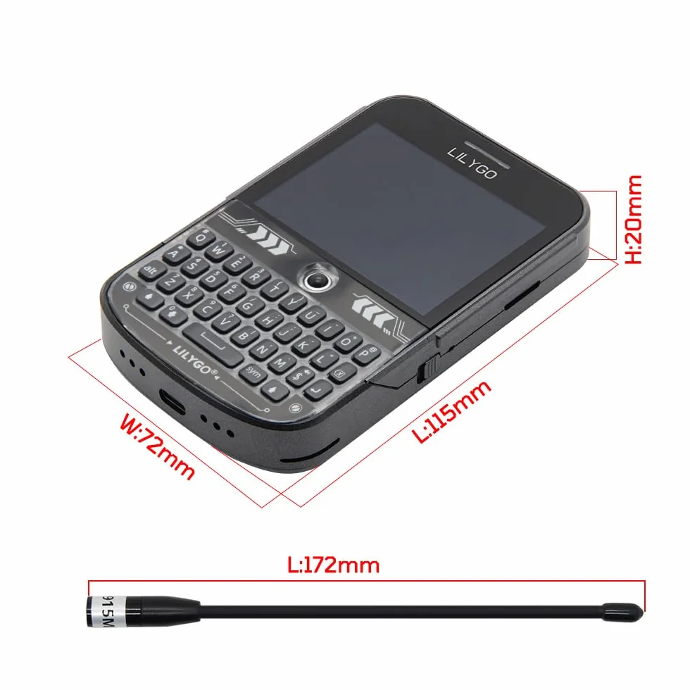 LILYGO T-Deck Plus ESP32-S3 LORA-89 SX1262 Ulbox GPS czarna klawiatura 2,8-calowy wyświetlacz TTGO Development Board zewnętrzna antena pasek ABS Shell