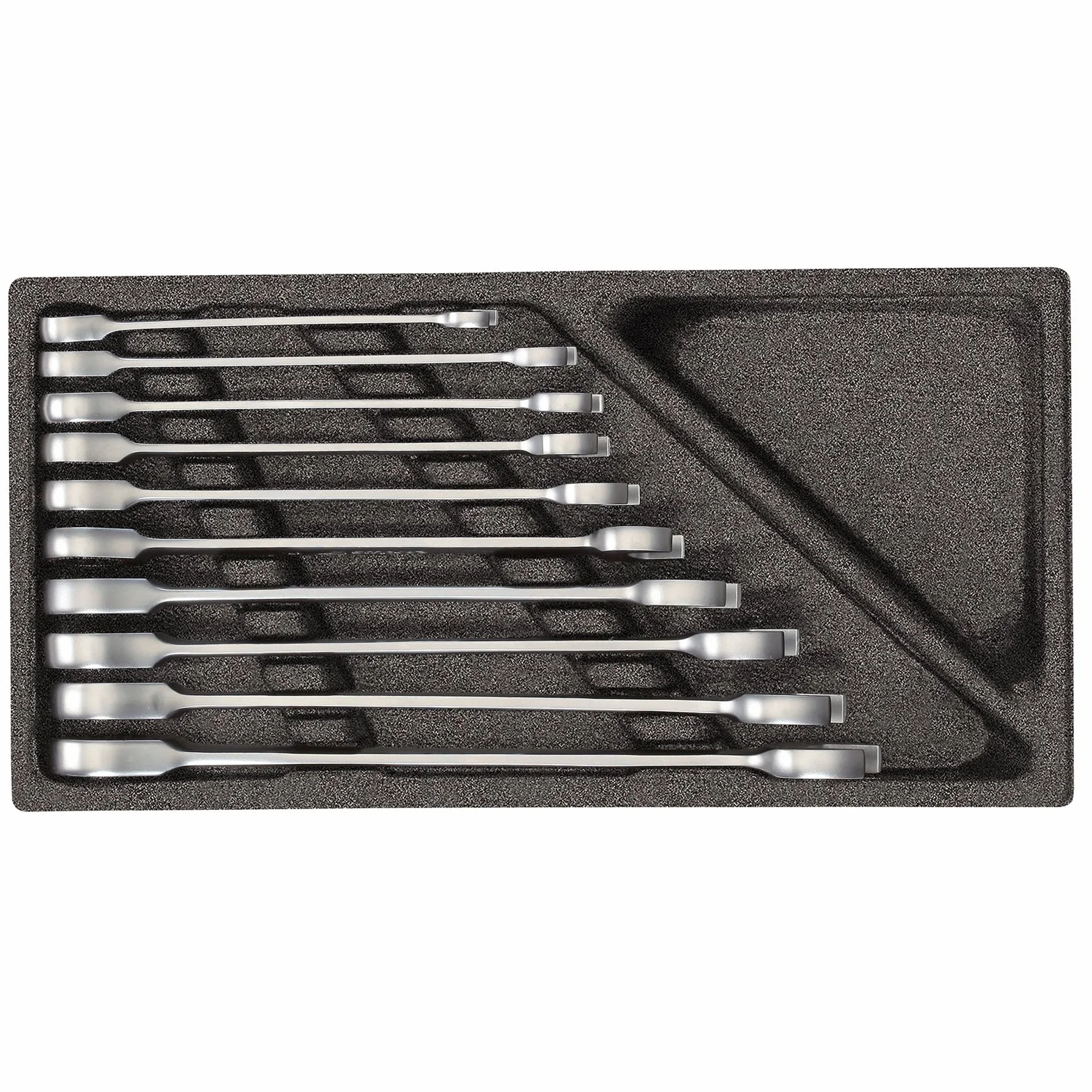 GEDORE Red zestaw kluczy płasko-oczkowych z grzechotką 1/3 z pianki 10-częściowy