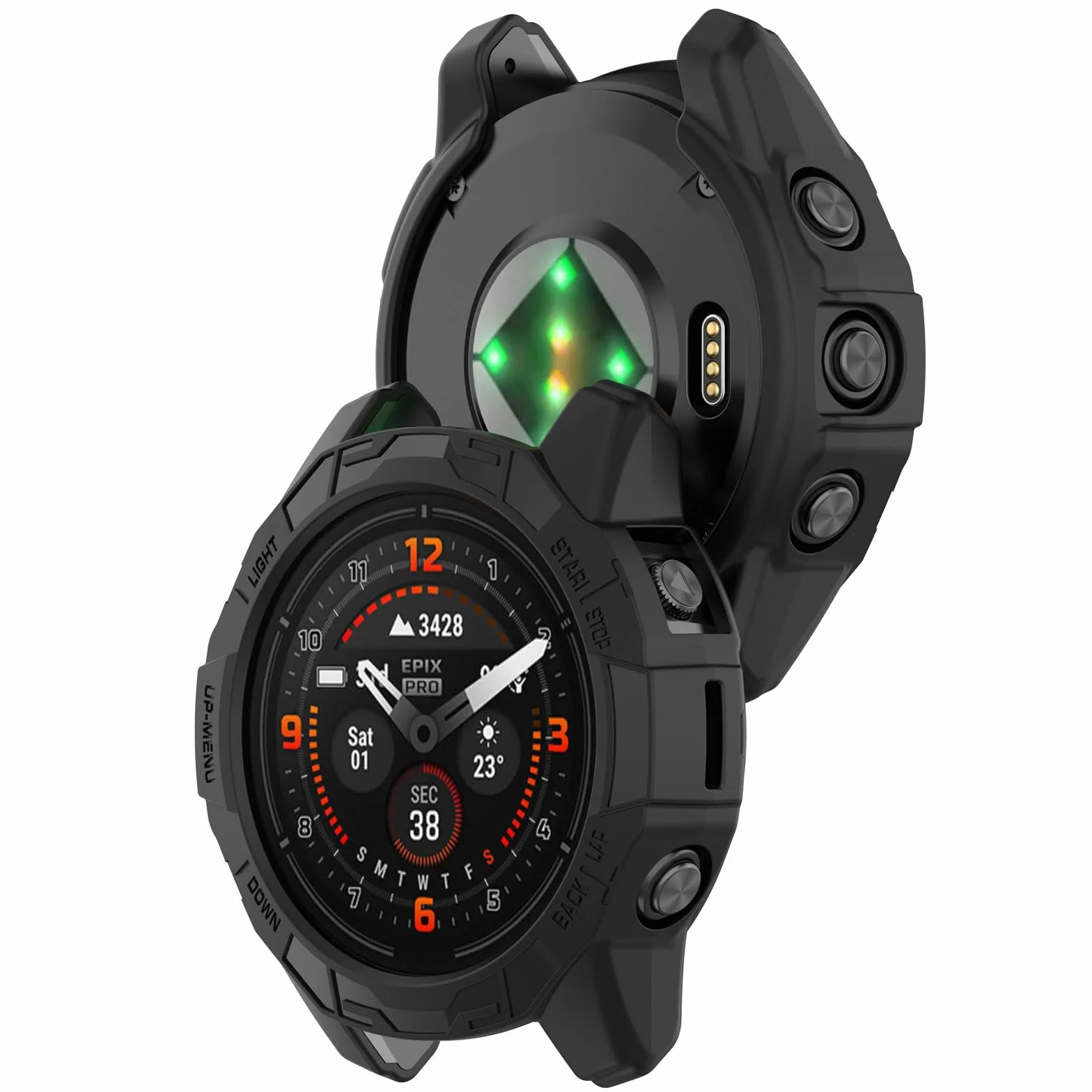 Etui do Garmin Epix Pro Gen 2 51 mm/Fenix 7X Pro - Etui ochronne z TPU, osłona ramy (czarne)