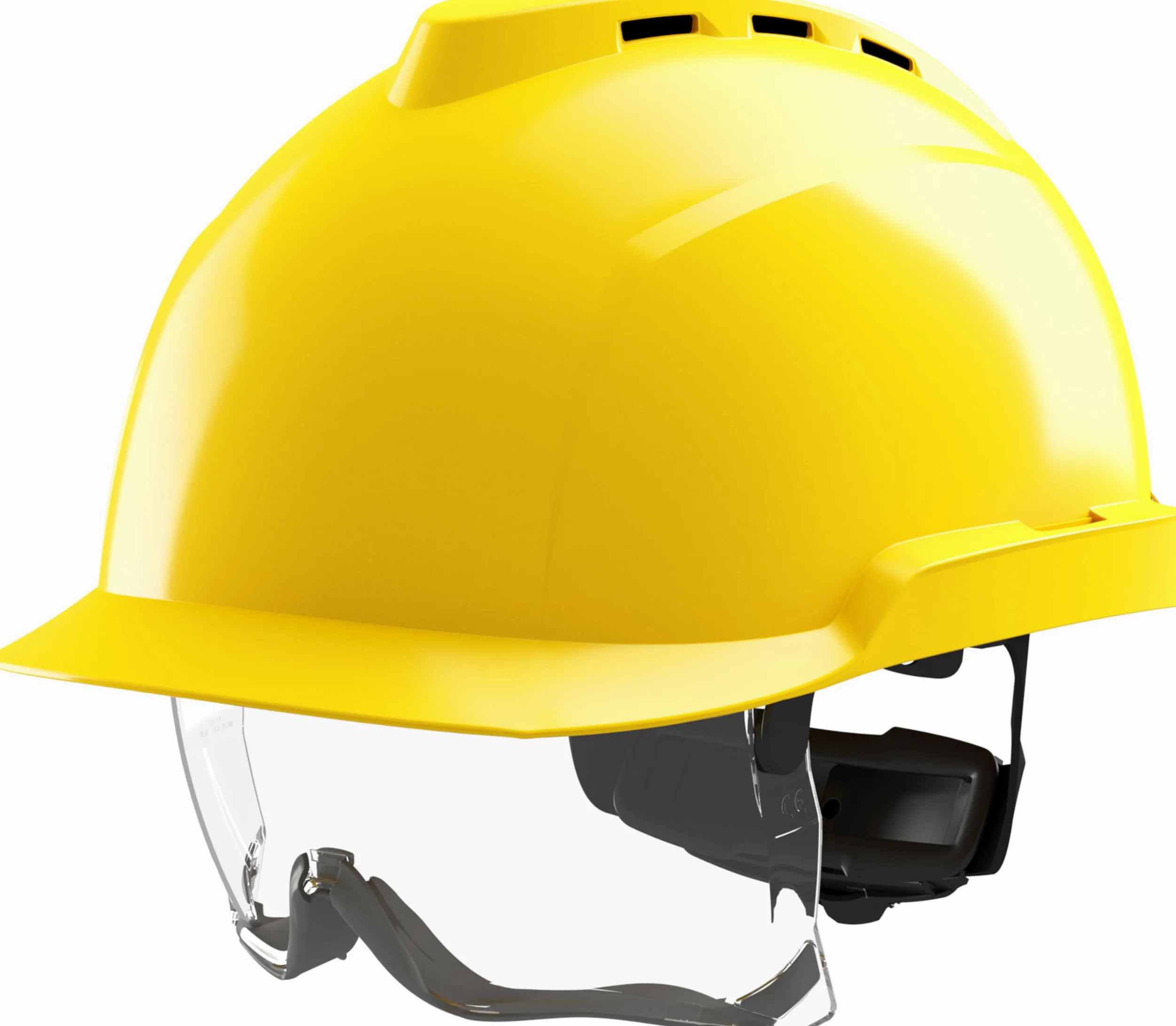 MSA V-Gard 930 kask budowlany – kask ochronny z wentylacją i wizjerem na plac budowy i przemysłu – kask zgodny z normą DIN EN 397 do pracy