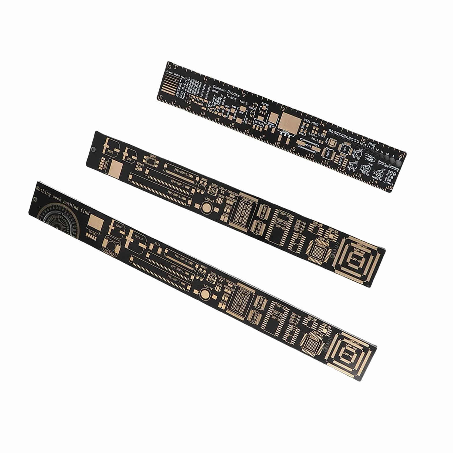 Marhynchus Wielofunkcyjna linijka PCB 15/20/25 cm narzędzie pomiarowe dla elektroników – zintegrowane wielofunkcyjne narzędzie z tworzywa sztucznego – 26 cm