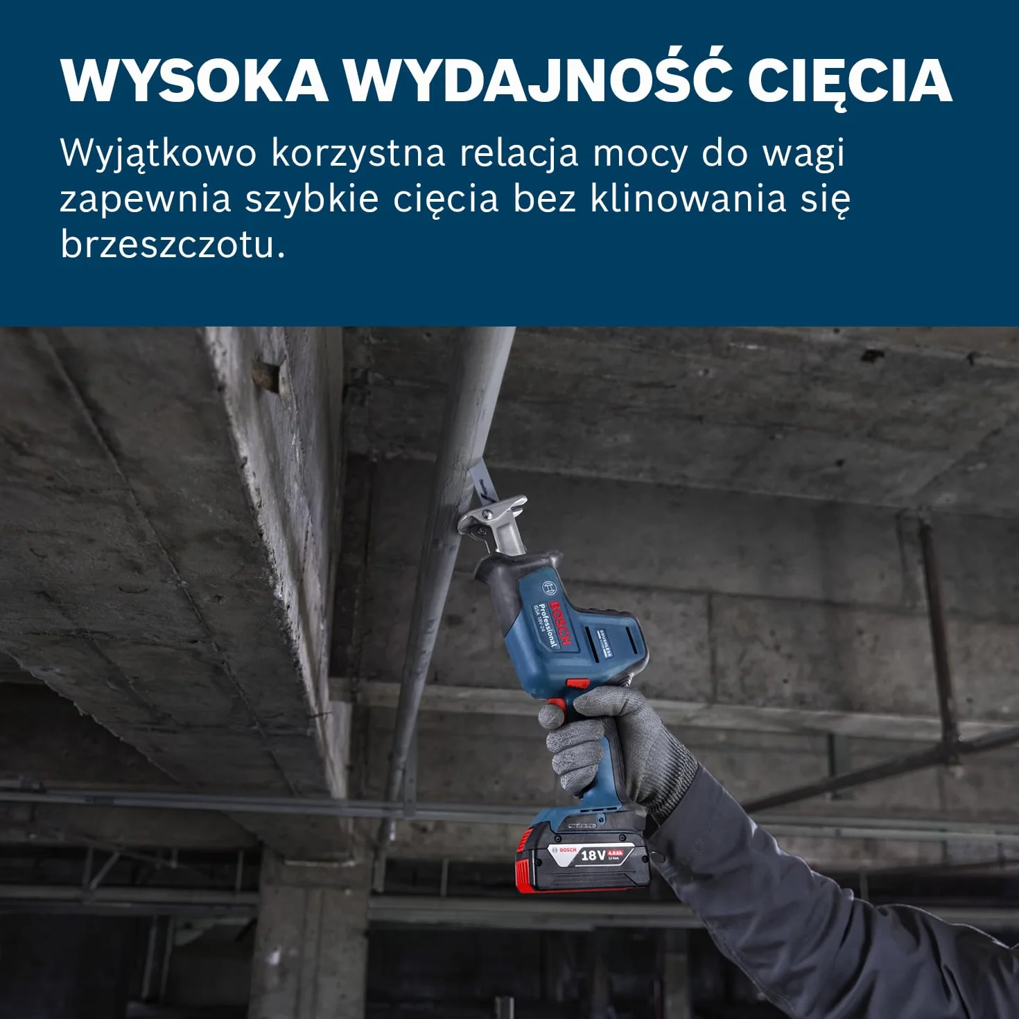 Bosch Professional 18V System Akumulatorowa piła szablasta GSA 18V-24 (brzeszczot S922EF, S2345X)