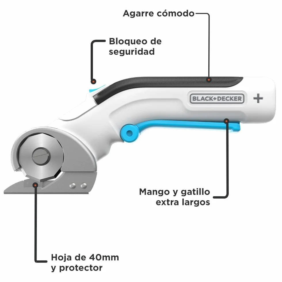 BLACK+DECKER 3,6 V uniwersalna krajalnica akumulatorowa (bezprzewodowa, obrotowa krajarka do precyzyjnego cięcia w materiale, papierze, tekturze, tworzywie sztucznym, z samoostrzącym się ostrzem