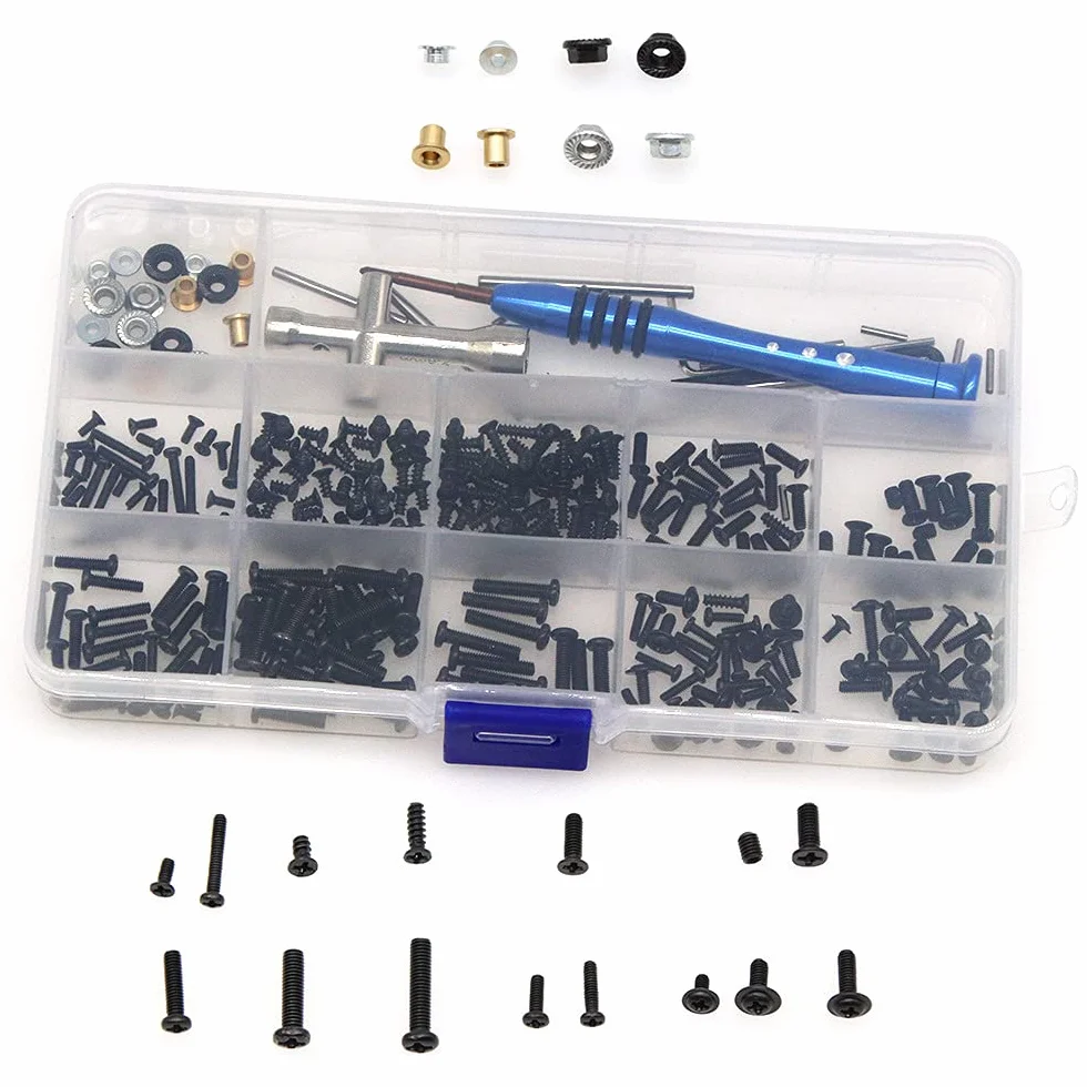 DollaTek Zestaw ?rub RC Box Tool Bolt Swing Naprawa ?ruby Box do Weili 1/14 144001 RC Auto