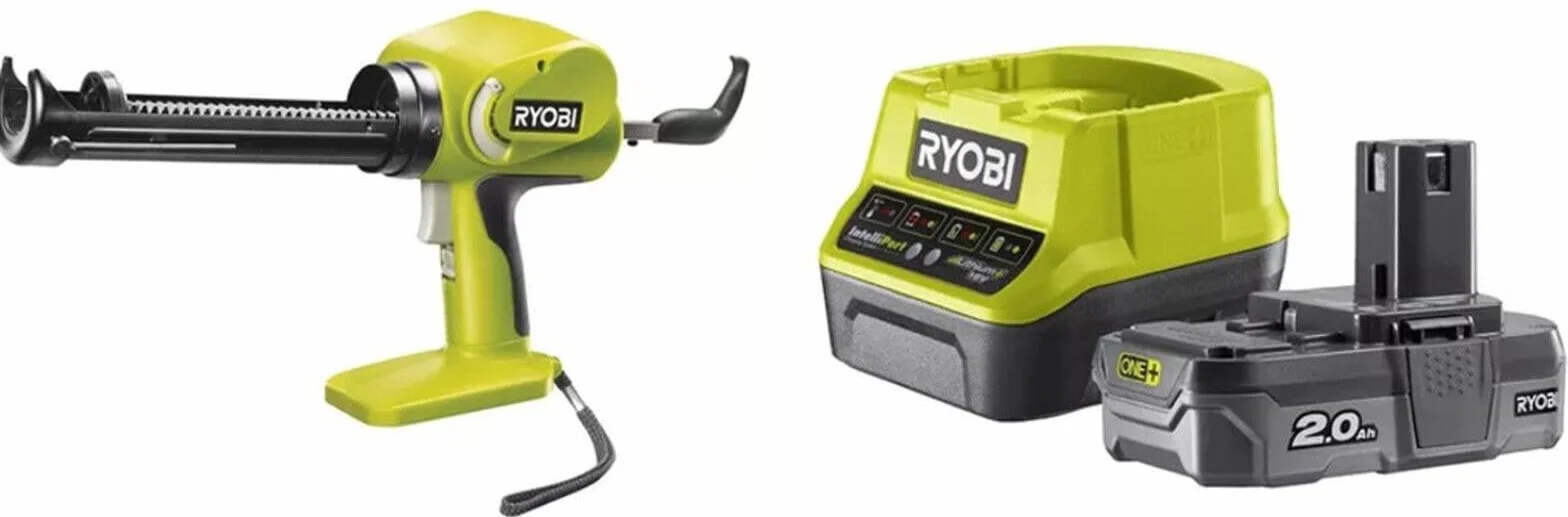PISTOLET EROGACYJNY DO WKŁADÓW KLUJ LUB SILIKONOWYCH BATERII 18V - 2.0Ah "RYOBI"