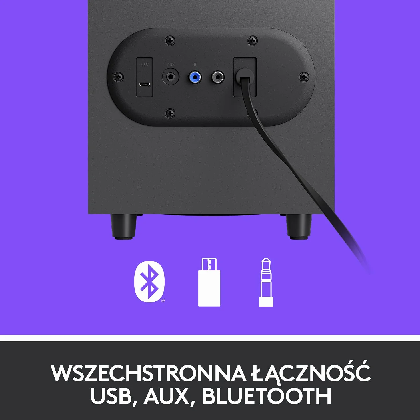 Logitech Z407 Bluetooth Głośniki komputerowe z subwooferem, sterowanie bezprzewodowe, czarny