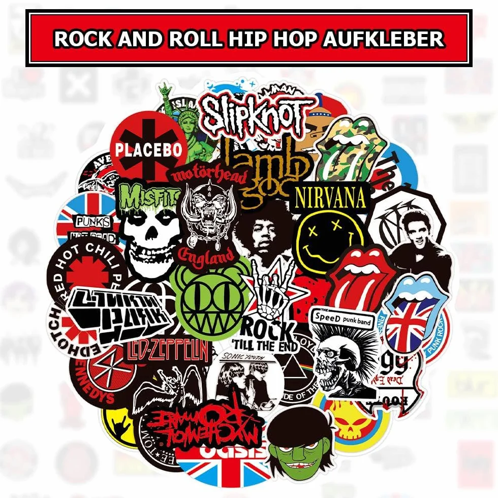 Dreamil Rock Band Punk naklejki 100 sztuk, klasyczne naklejki rockowe, wodoodporne, winylowe, fajne, metalowe, muzyczne, naklejki na laptopa, do scrapbookingu, motocykla, walizki, deskorolki, herbaty