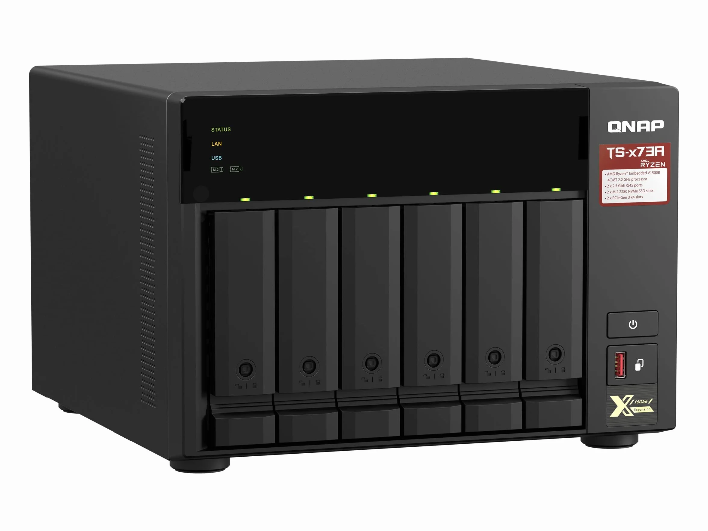 QNAP TS-673A-8G 6-kieszeniowy NAS, AMD Ryzen V1500B 4C/8T 2,2GHz