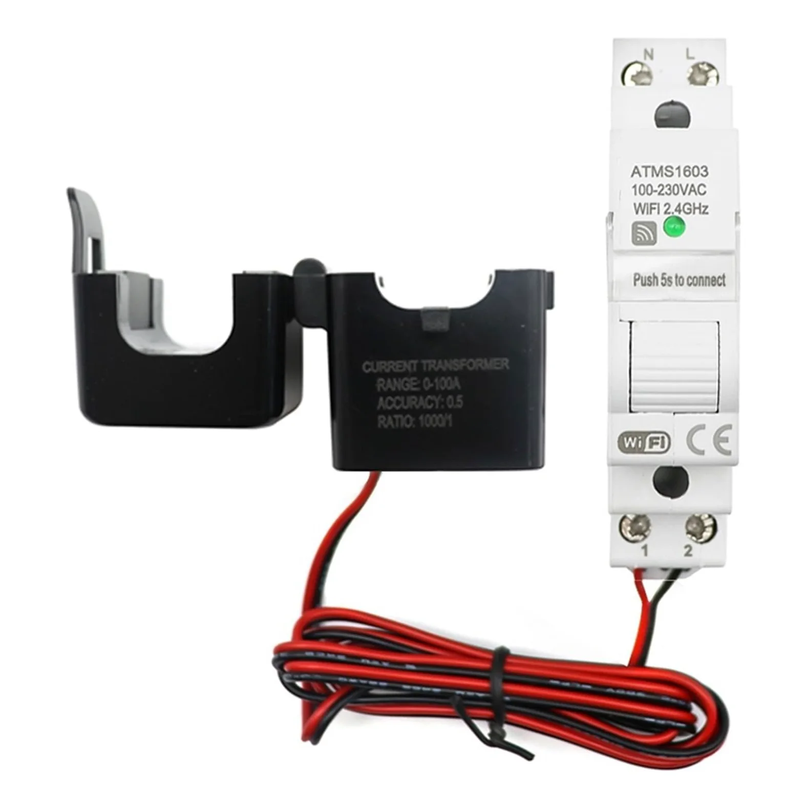 Tuya Smart WiFi Zigbee Licznik Energii Elektrycznej KWH Na Szynę Din Jednofazowy AC 50A 63A CT Miernik Prądu Przemiennego Aplikacja Monitor W Czasie Rzeczywistym Moc Monitorowanie Energii(Wifi,63A)