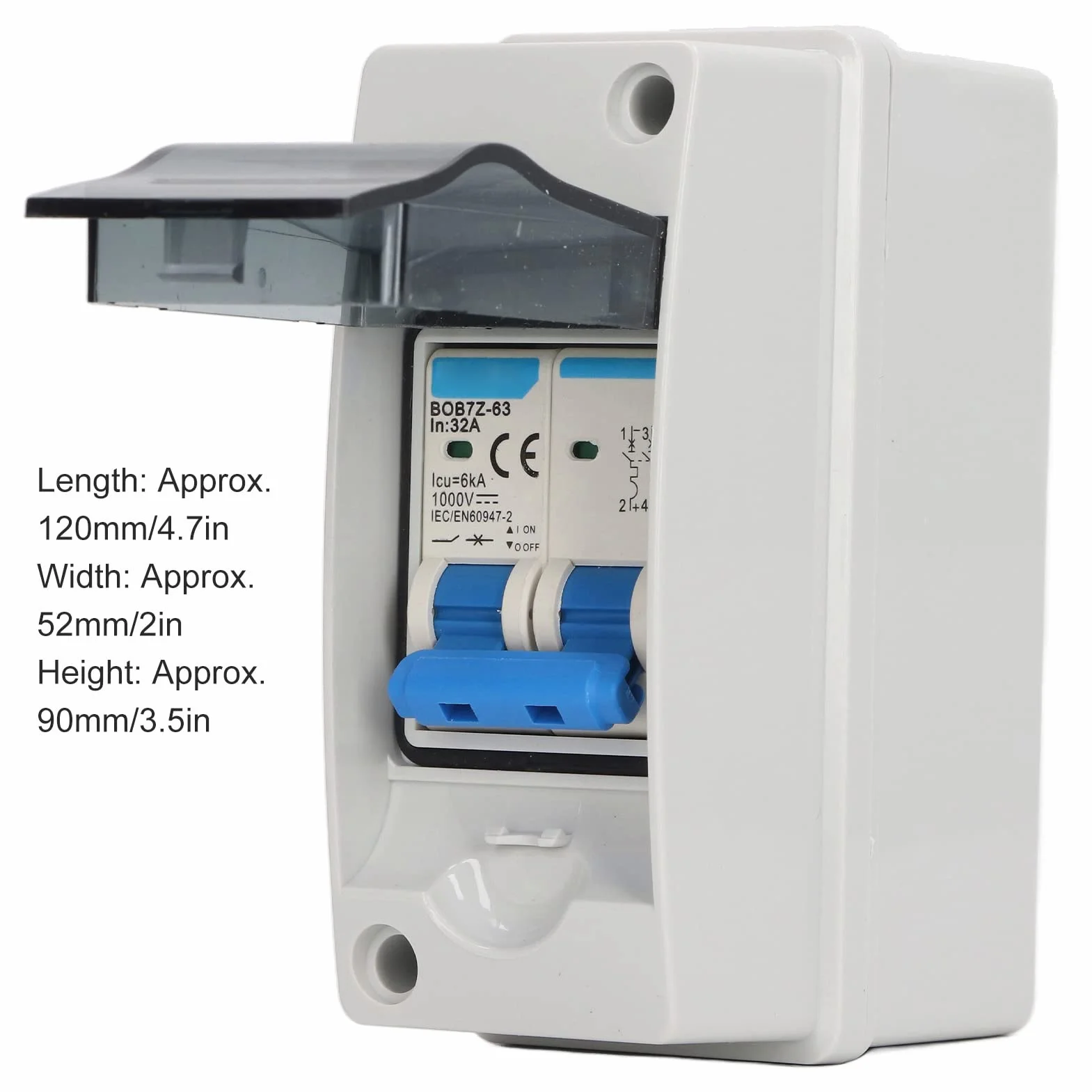 2P 32A 1000V DC Przerywacz, 6KA IP65 Wodoodporny Izolator DC Odłącznik Słoneczny do Panelu Słonecznego System Fotowoltaiczny