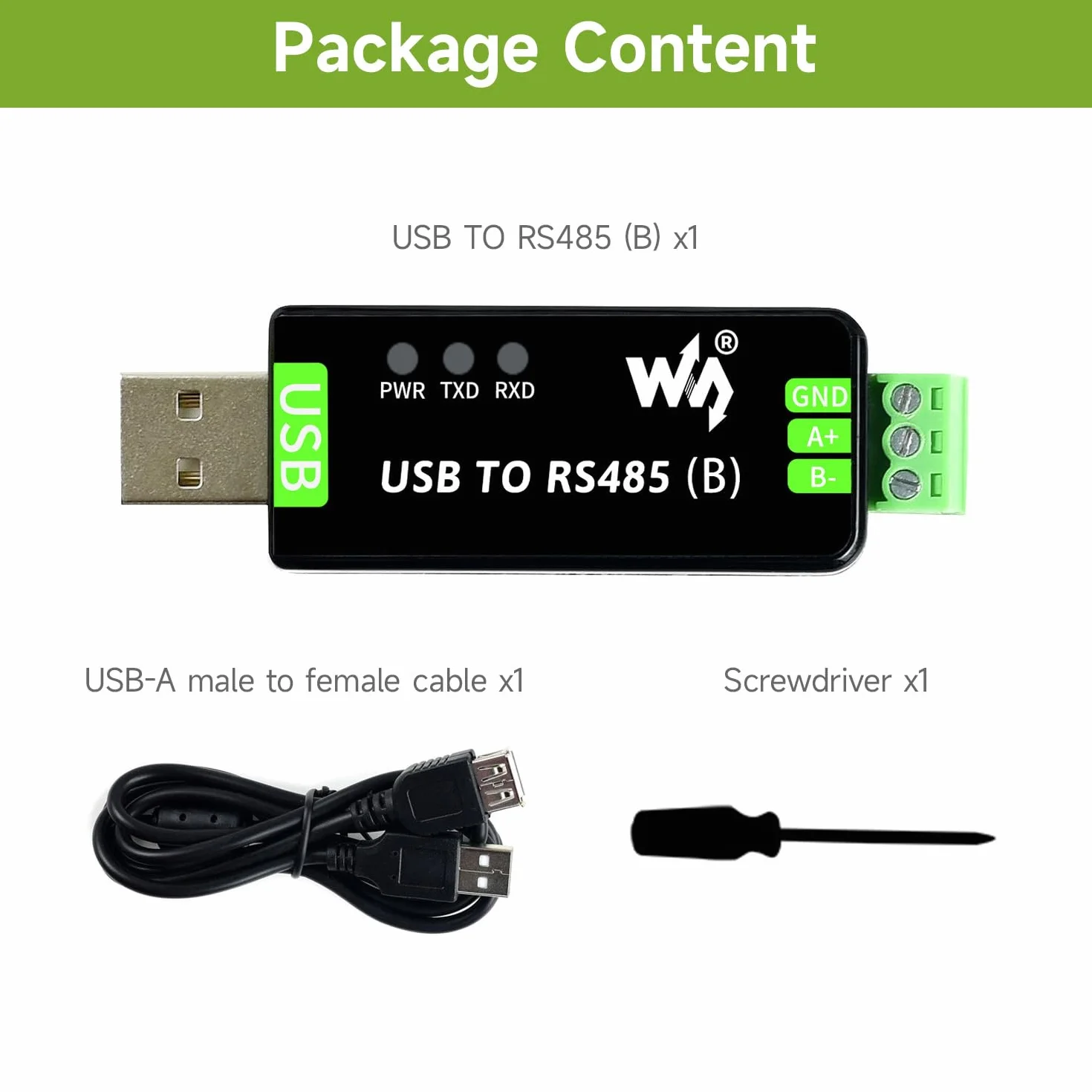 Waveshare Industrial USB TO RS485 Bidirectional Converter Onboard Original CH343G Multi-Protection Circuits