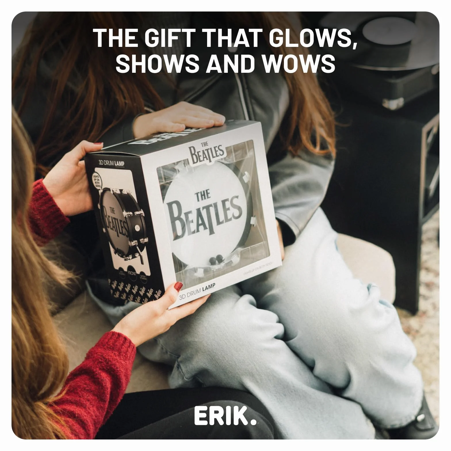 Grupo Erik Battery Lamp - The Beatles Gifts for Men & for Women | Desk Lamp Table, Mood Light, Gaming Light | Drum Music Gifts, Cool Room Decor, The Beatles Merchandise