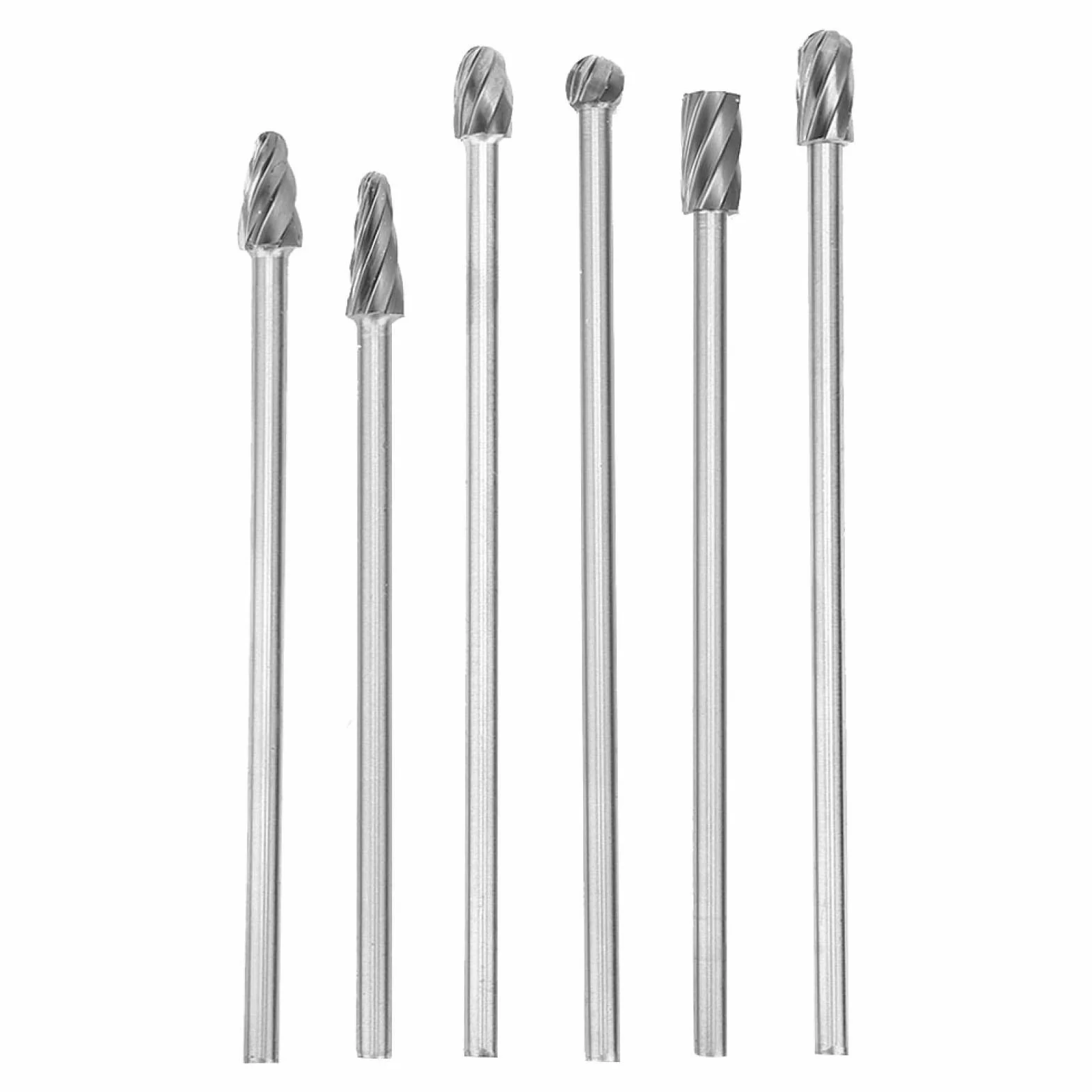 Rotary Burr - 6 sztuk 6 mm 1/4" trzonek aluminiowy Rotary Grat frez bardzo d?ugi 150 mm frez do metalu, stali, marmuru, jadeitu, ko?ci obróbki drewna