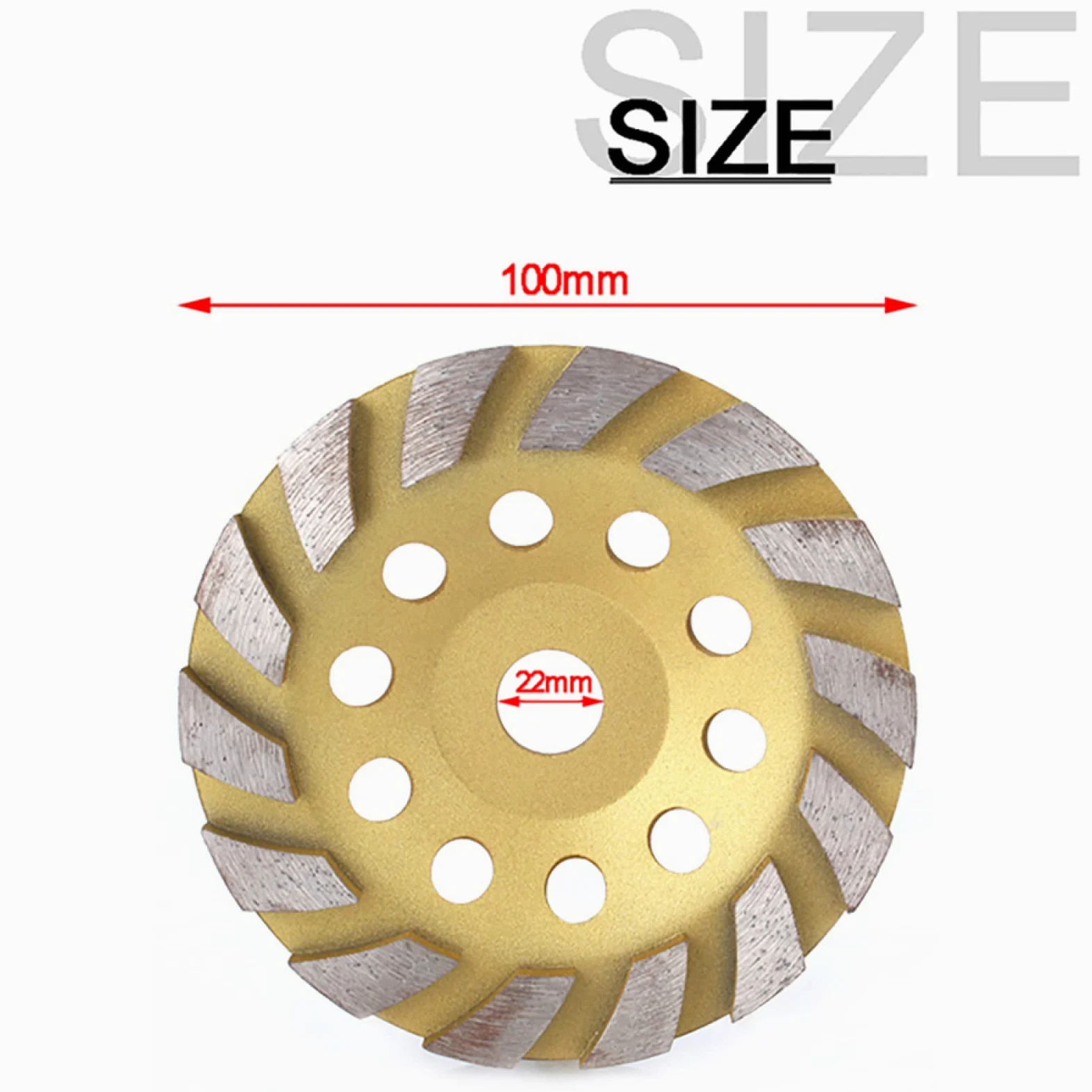 Diamentowe tarcze tnące do szlifierki kątowej， 100mm/125mm/150mm/180mm Diamentowa tarcza szlifierska w kształcie misy Betonowa tarcza szlifierska do granitu, kamienia, ceramiki, 180mm(100mm)