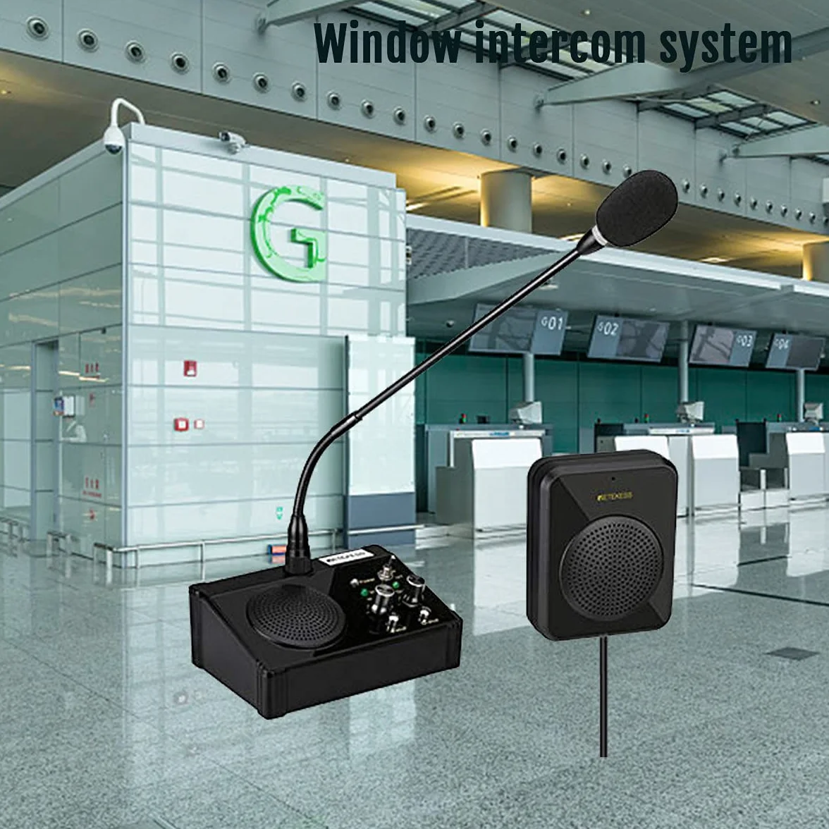 Retekess TW106 Okno Walkie-Talkie Intercom System, Bankowy Intercom, 2-Drożny Domofon Okienny do Szkoły, Okna Biletowego, Gabinetu Lekarskiego, Kliniki, Banku