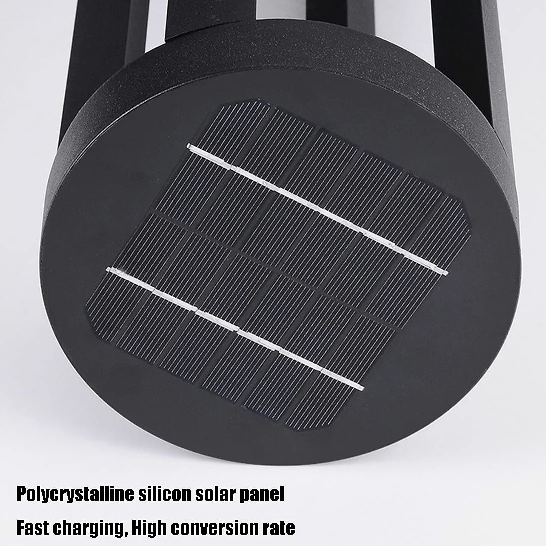 Zewnętrzna lampa solarna LED 15 W z czujnikiem zmierzchu, antracytowa lampa ogrodowa, wodoszczelność IP65, aluminiowa lampa solarna, H20 cm, oświetlenie dróg, 3000 K, ciepła biel, 1200 lm