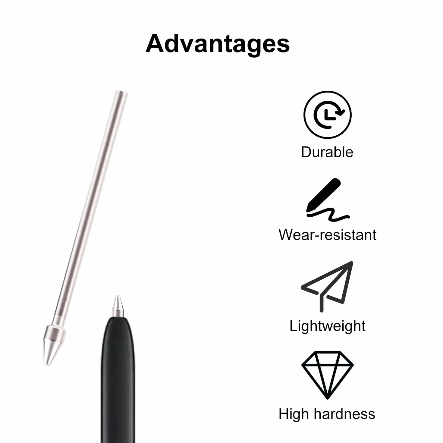 Gosknor 3szt Wymiennych Końcówki do S Pen, Stalówki Rysika ze Stopu Tytanu z Klipsem do Samsung Galaxy Tab S24/S23/S22 Ultra/S9/S9 Ultra/S8/S7/S6 Lite