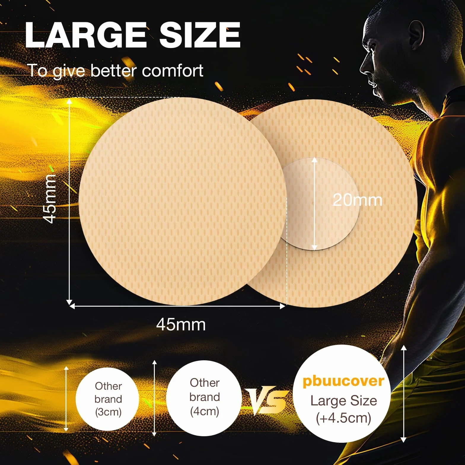 Champion Series Nipple Covers for Men – No Show Adhesive Patches for Runners, Gym, Surfing & Marathon
