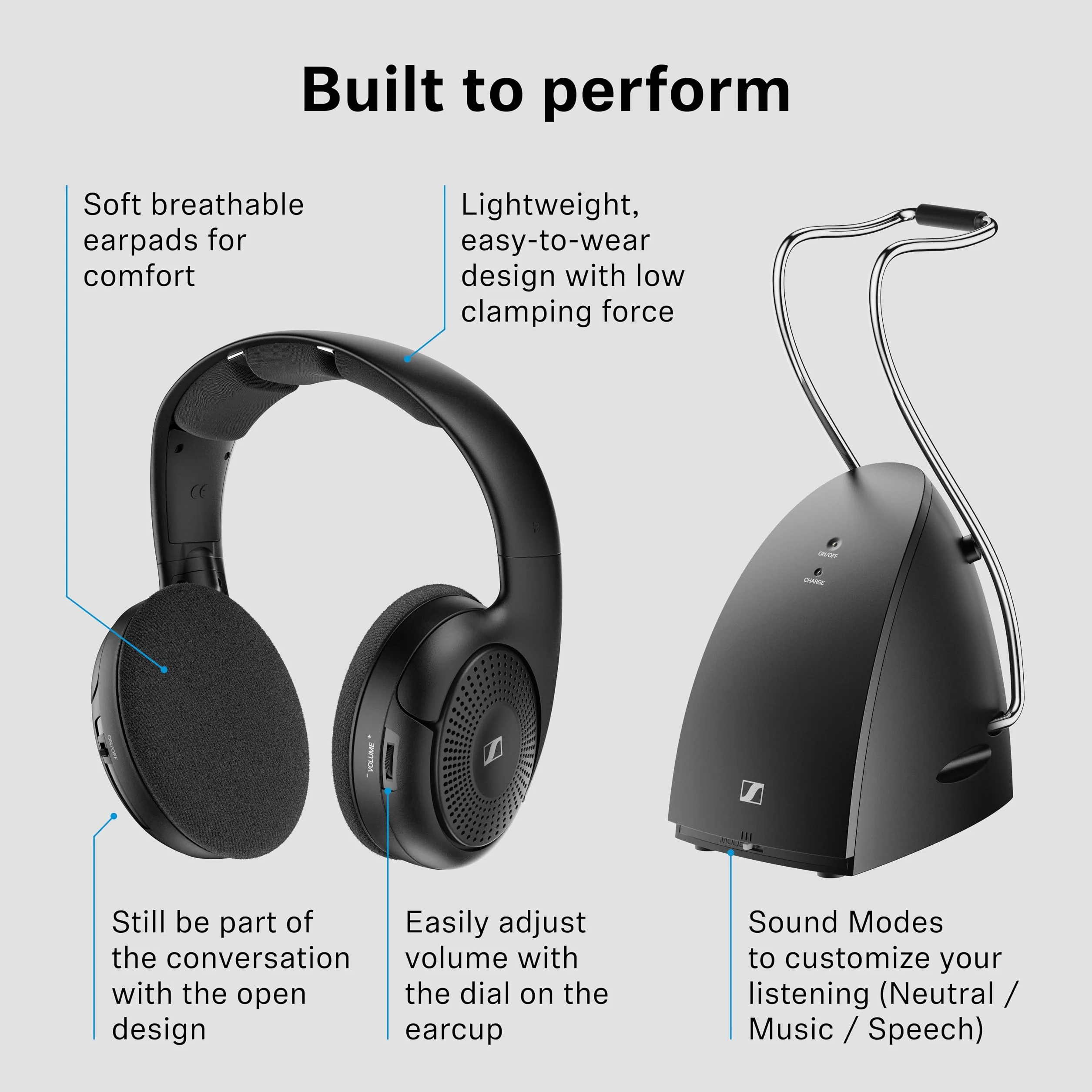 Sennheiser RS 120W Słuchawki Bezprzewodowe, Czarny