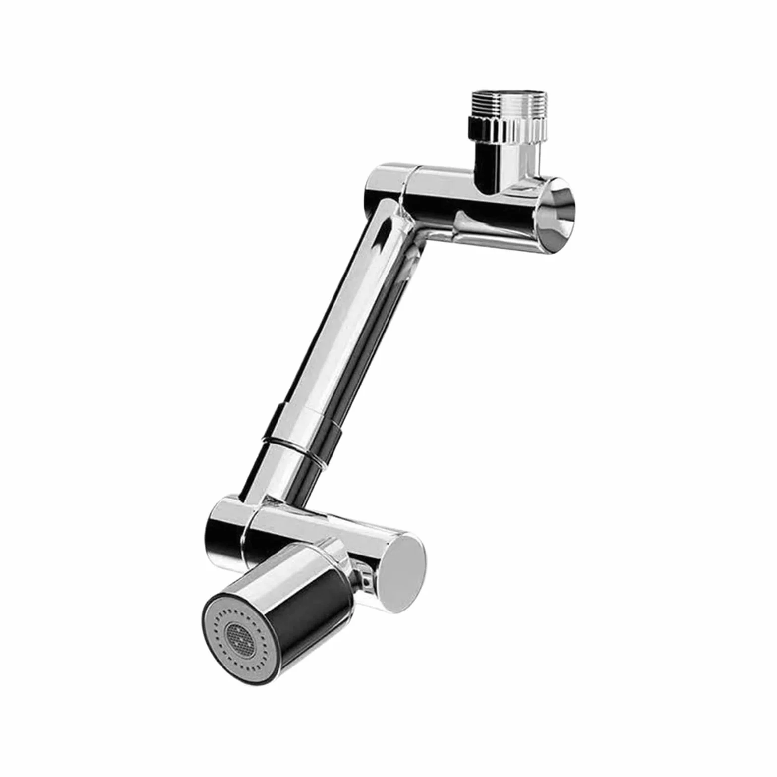 Uniwersalny 1440° Obrotowy Chowany Kran Filtr Rozbryzgowy Kuchnia Przedłużacz Do Umywalki Baterie Dysza Bąbelkowa Ramię Robota łAtwa Instalacja(Dual Modes Black)