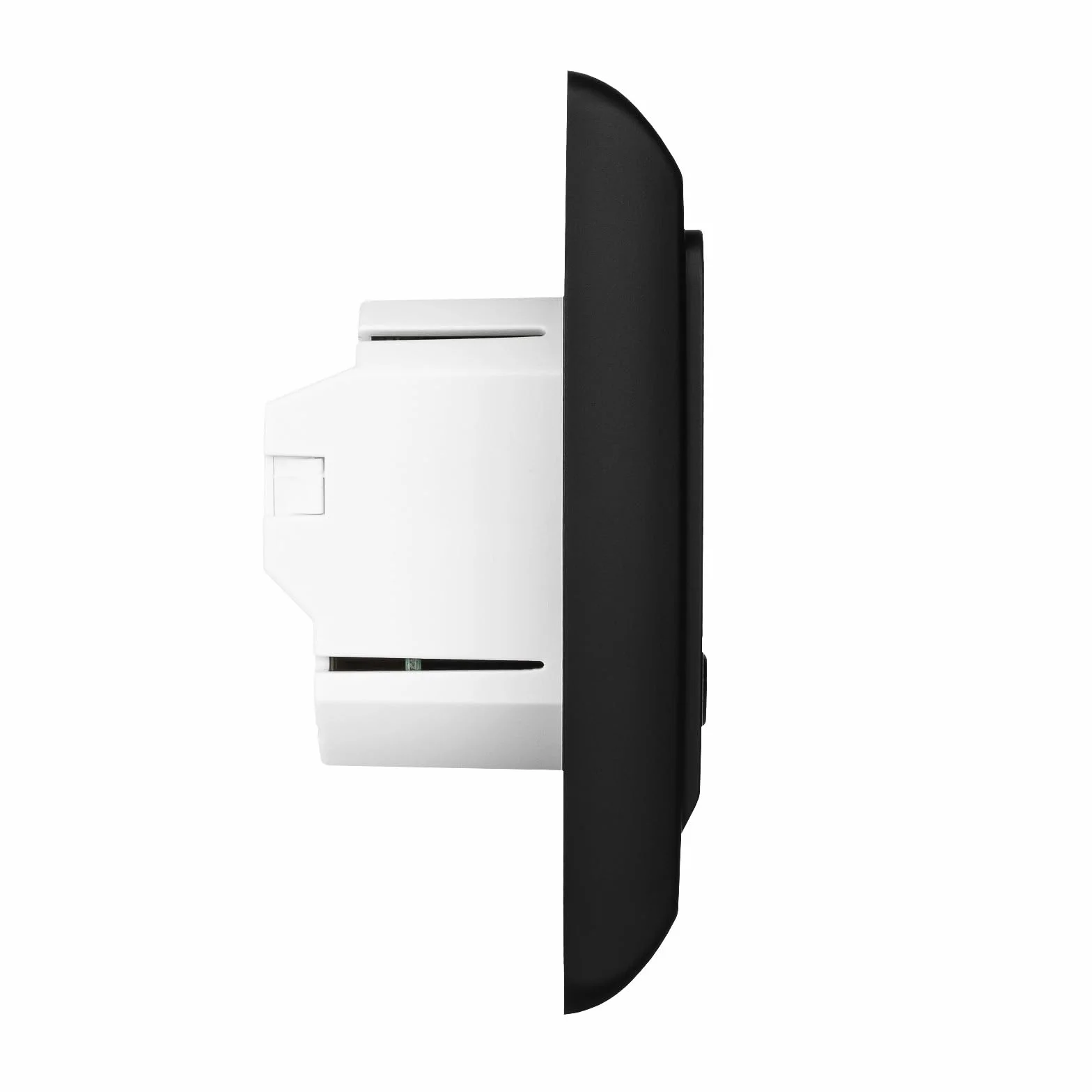 Termostat 12 V AC/DC, podtynkowy, czarny, INT. i EXT. czujnik, optymalny do elektrycznego ogrzewania podłogowego w przyczepie kempingowej/kamperze