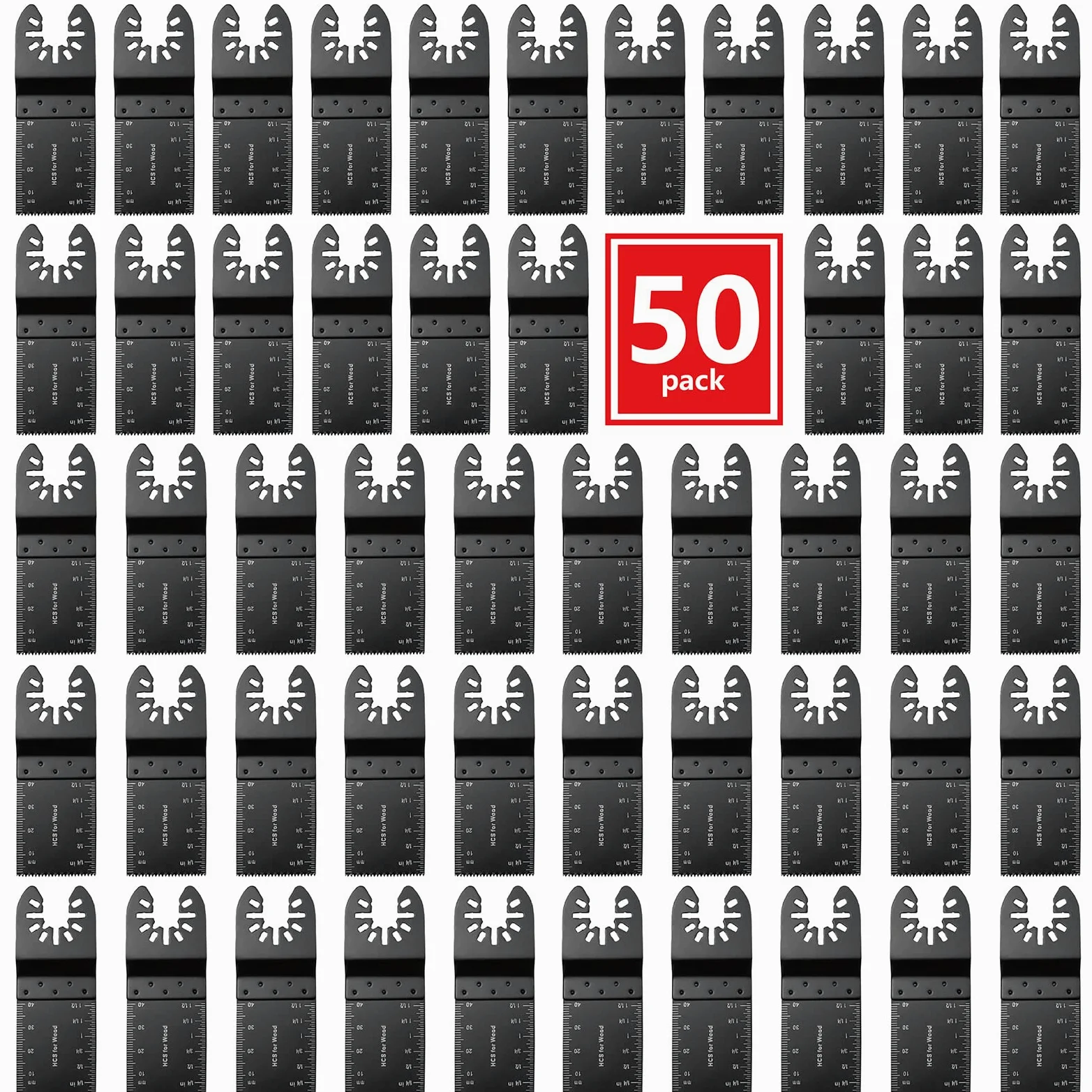 50 szt. Ostrza do narzędzi oscylacyjnych, profesjonalne, uniwersalne, oscylacyjne, do drewna, wielofunkcyjne, kompatybilne z Dewalt, Milwaukee, Makita, Ryobi, Rockwell, Bosch