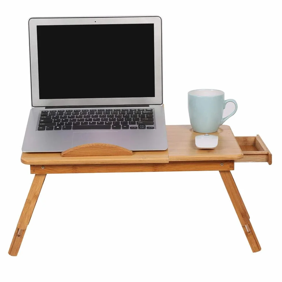 lyrlody składane biurko na laptopa, z szufladą i otworami wentylacyjnymi (typ B)