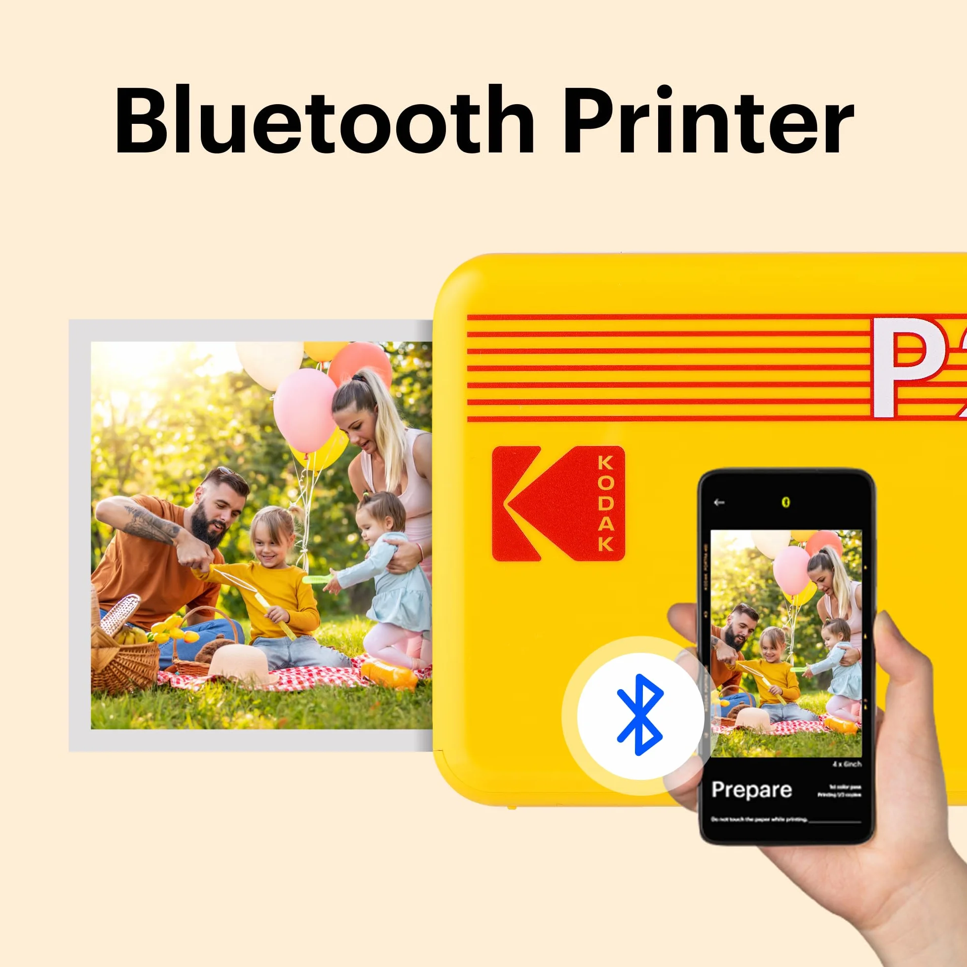 Kodak Mini 2 Plus Printer Retro Biały