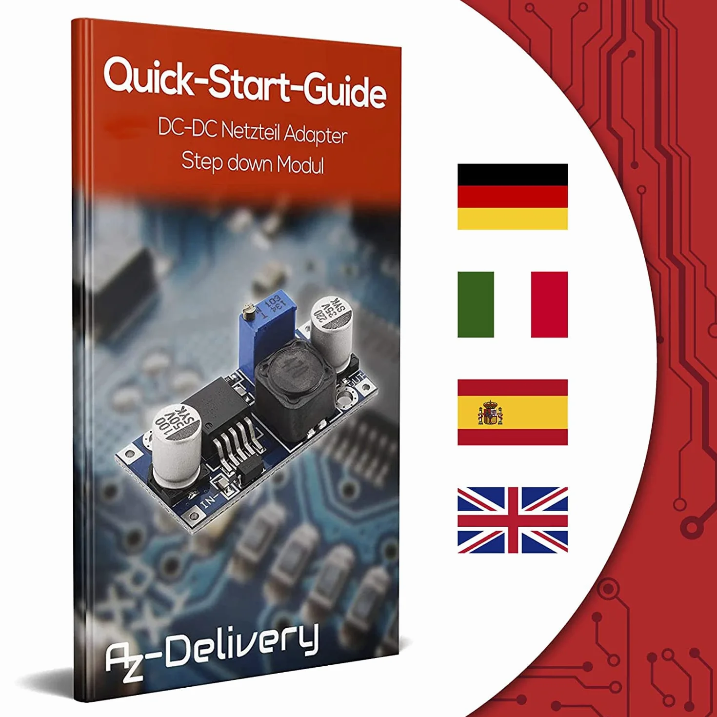 AZDelivery LM2596S DC-DC zasilacz krok w dół moduł kompatybilny z Arduino
