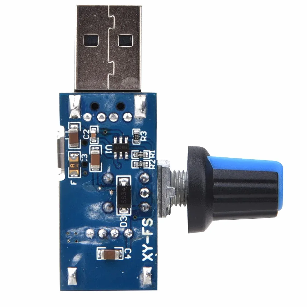 Regulator Prędkości Wentylatora USB DC 4-12V 5W Aluminium Bezstopniowy