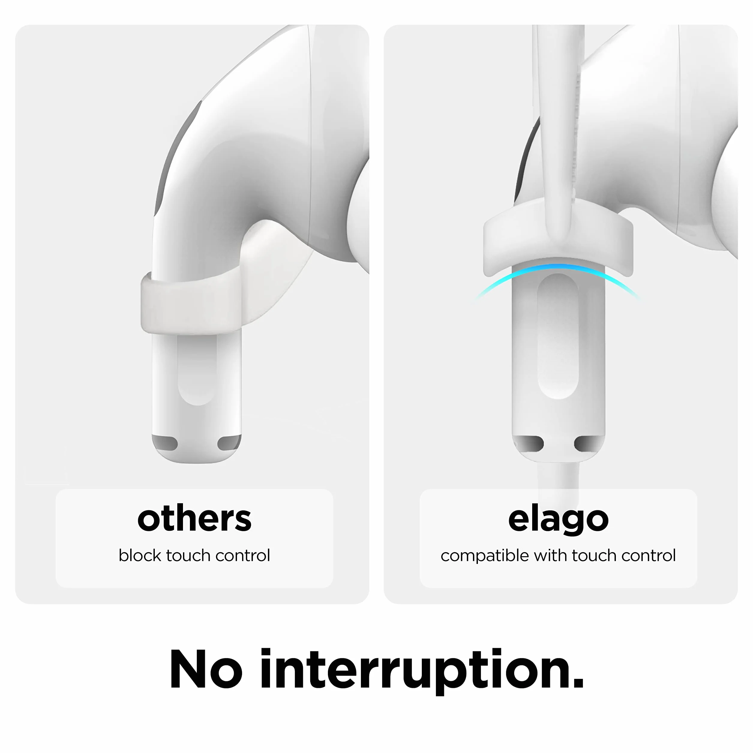 elago Haczyki na uszy kompatybilne z AirPods 3, Pro, AirPods 2, 1, akcesoria do słuchawek, antypoślizgowe, ergonomiczna konstrukcja, wygodne dopasowanie (białe)