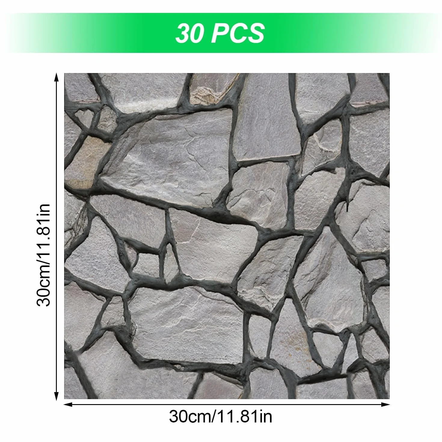 30 sztuk tapet o wyglądzie kamienia, 30 x 30 cm, wodoszczelna tapeta z PCW, panele ścienne 3D o wyglądzie kamienia, samoprzylepne, panele ścienne do drzwi ściennych, sypialni, kuchni