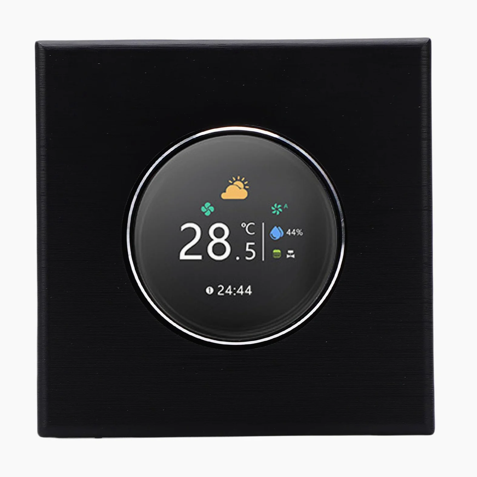 GOWENIC Inteligentny Termostat z Pokrętłem i Wi-Fi |Ekranowy Regulator Temperatury do Wodnego Systemu Ogrzewania Podłogowego HVAC, Kompatybilny z, Czarny