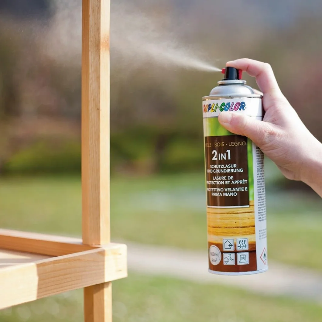 DUPLI-COLOR 391545 lazura ochronna do drewna w sprayu, przezroczysta, 500 ml