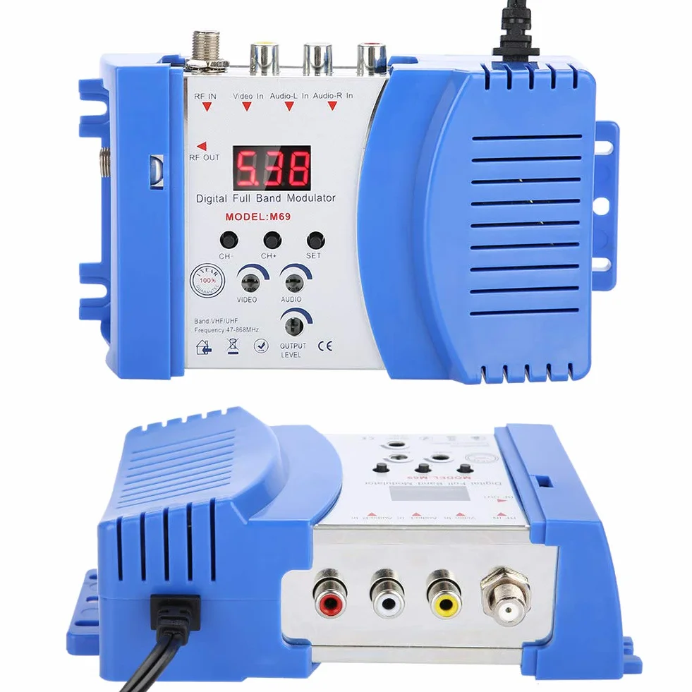 RF Modulator RF AV-RF AV-TV konwerter kompaktowy modulator RF Audio Video VHF UHF 110-240 V (wtyczka EU)