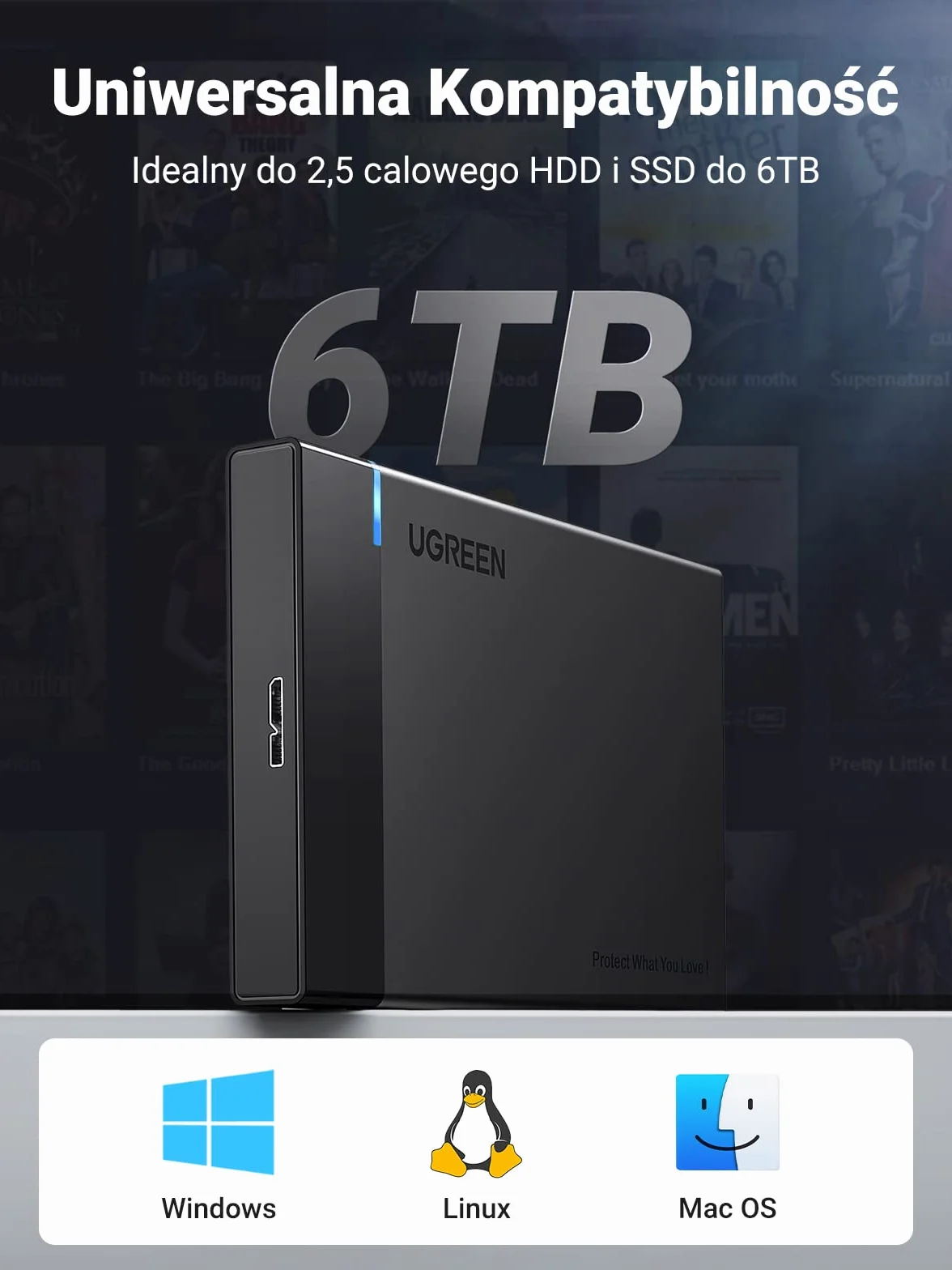 UGREEN Obudowa Dysku Twardego Obudowa 2,5 Cala USB 3.0 SATA