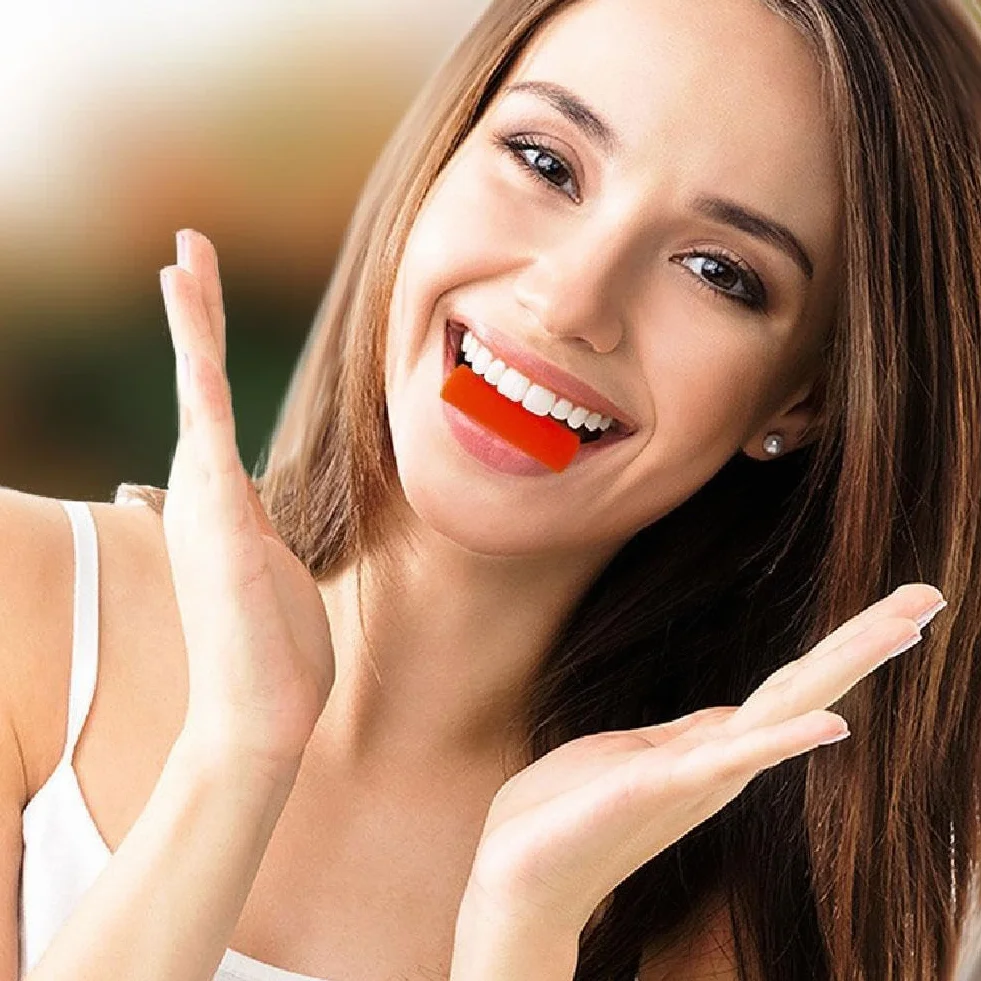 2 szt. Wyrównywarki do żucia zębów dentystyczne ortodontyczne niewidoczne ustalające zęby siedzące Alinger Perfect Chewies Stick Smile Silikon Owoc