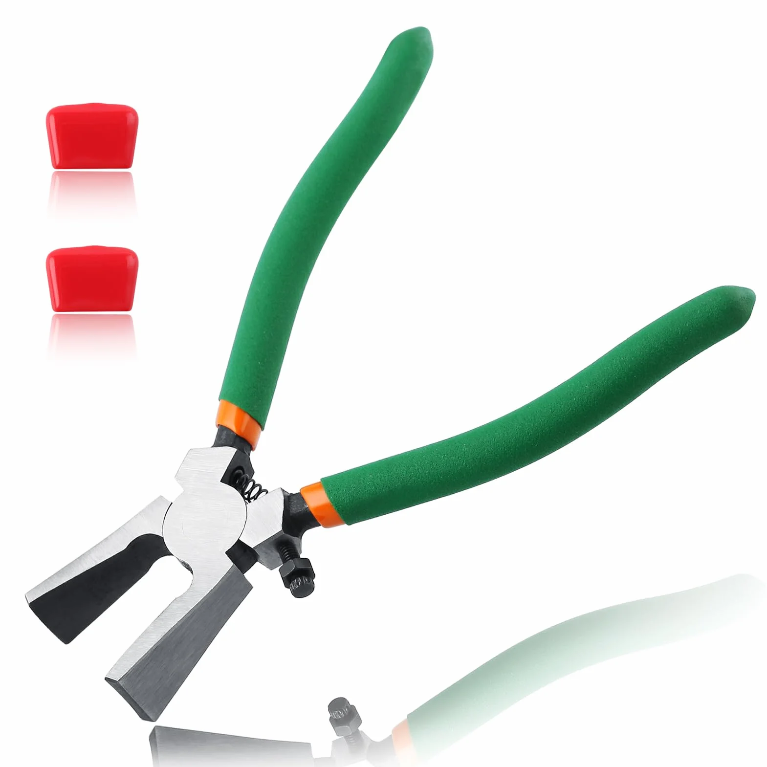 LEONTOOL 15 cm szczypce do czyszczenia szkła, z gumowymi końcówkami do cięcia szkła, szczypce do kluczy z zakrzywionymi szczękami, szczypce do cięcia szkła, narzędzia do cięcia kluczy, instalacji