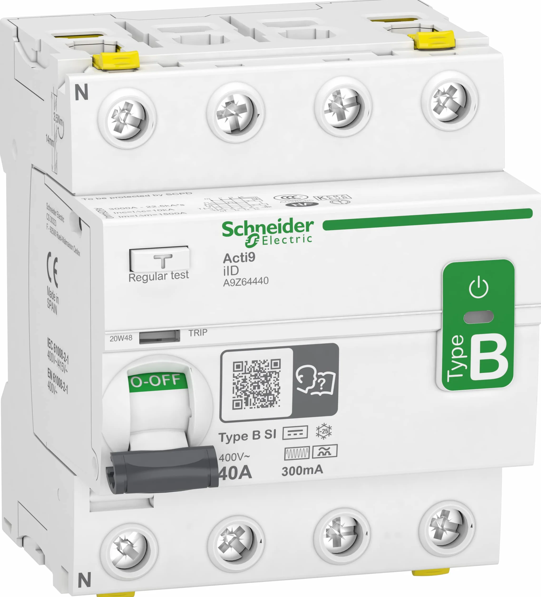 Schneider Electric iID RCCB, 4-biegunowy, 40 A, 300 mA typ B-SI Acti9 400 V AC
