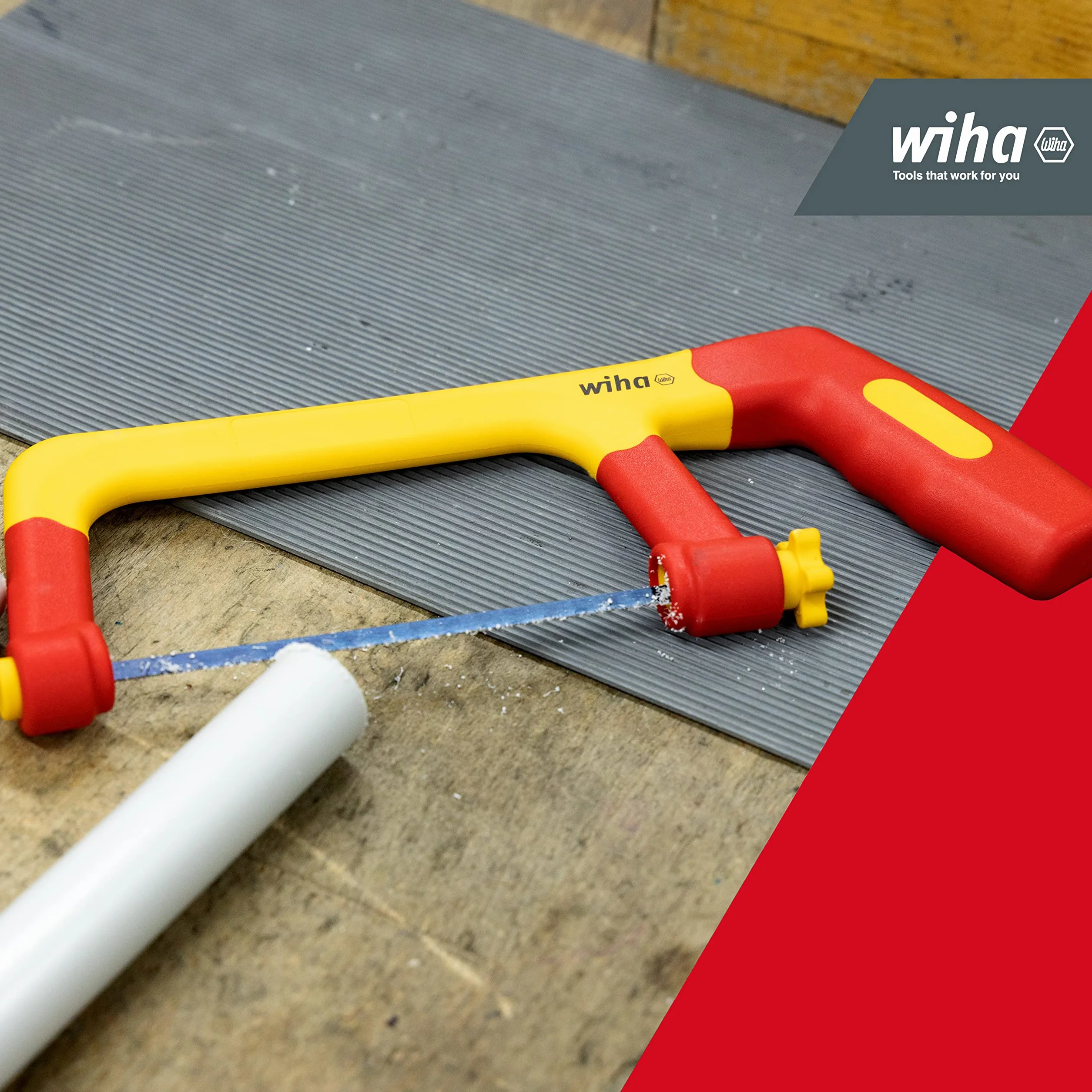 Wiha SB 246 Injection Injection Insulating Junior piła do metalu, czerwona i żółta, (43125)