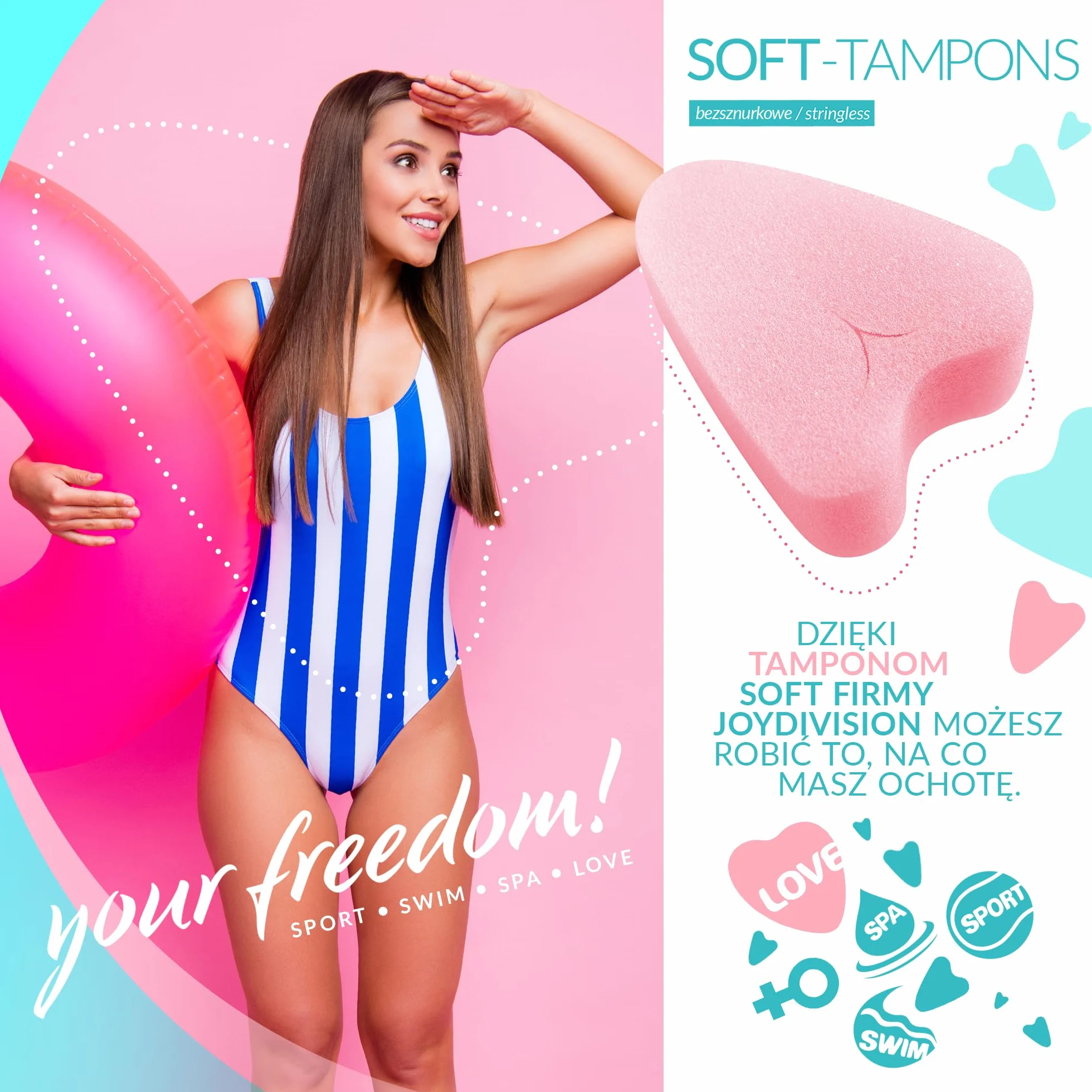 JOYDIVISION Soft-Tampons mini I 3 sztuki I Tampony bez sznurka do sportu, pływania i Spa I Gąbeczka menstruacyjna ultra soft I Łatwe wprowadzanie i usuwanie I Miękki tampon bez sznurka