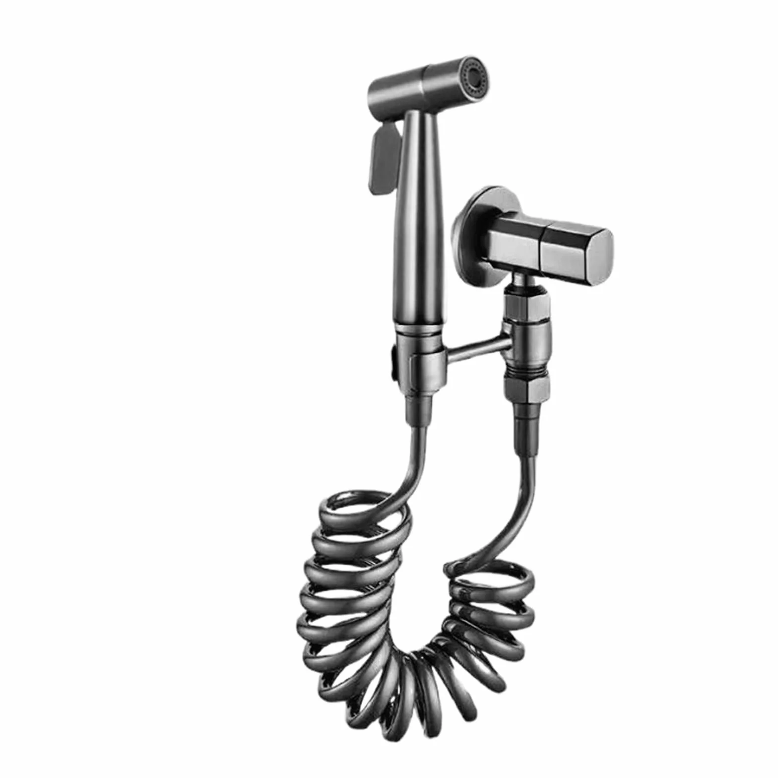 CMBSSTFC Gunmetal Grey Bidet Zestaw toaletowy Douche Szczotkowana głowica prysznicowa Miedziany zestaw zaworów Bateria strumieniowa