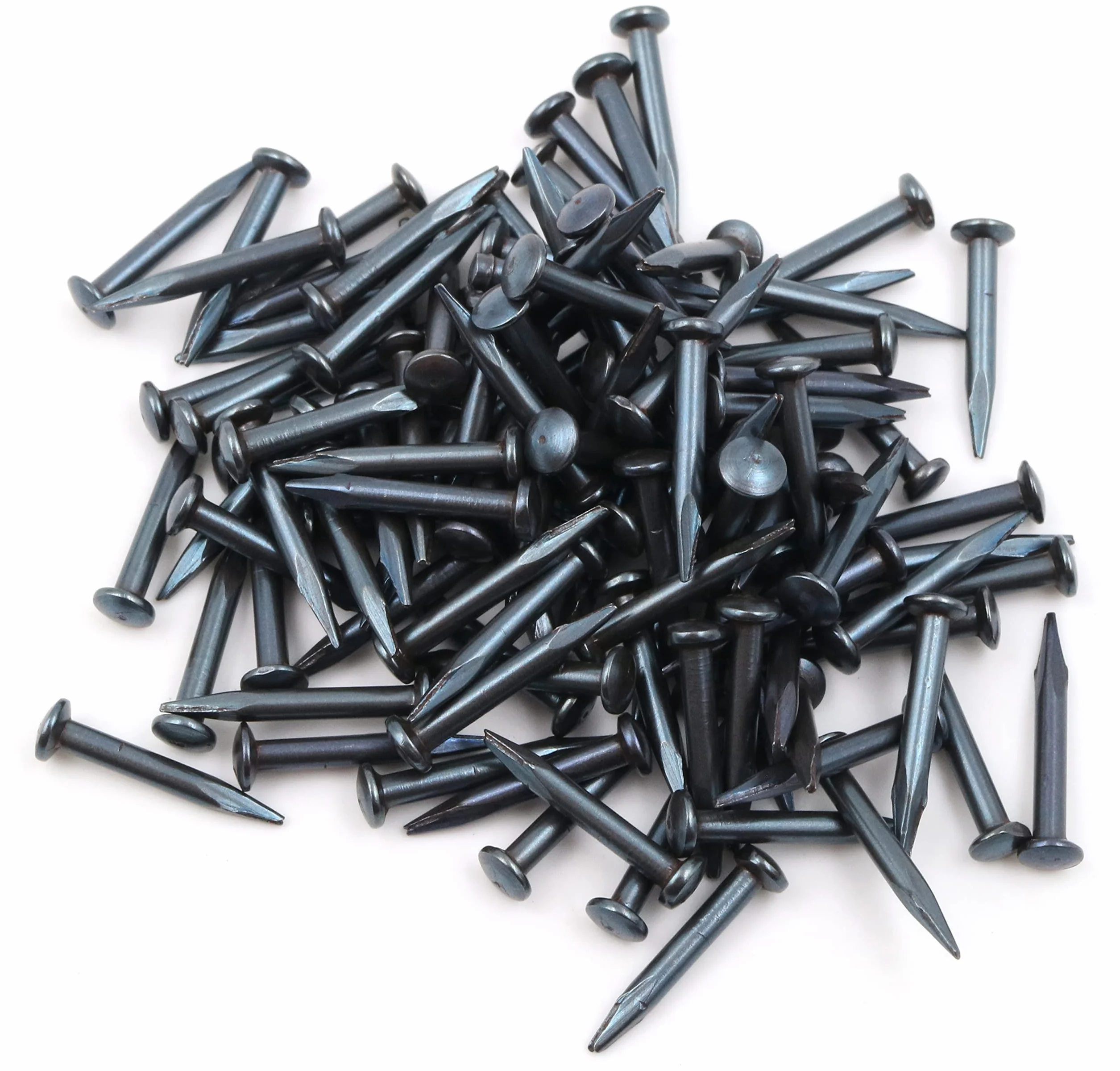 Design61 100 x stalowe gwoździe stalowe kołki do listew przypodłogowych gwoździe 2,0 x 16 mm główka soczewkowa niebieska