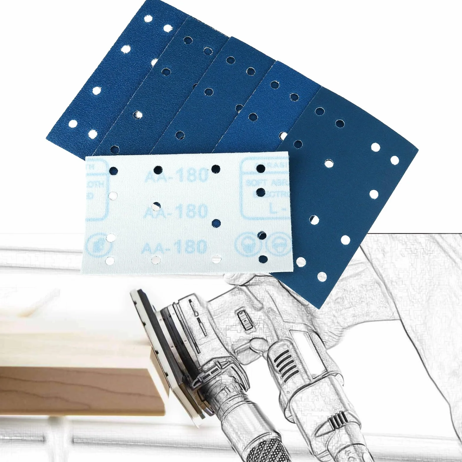 50 szt. 80 x 133 mm wodoodporne arkusze szlifierskie ziarnistość 60 80 100 120 180 ziarnistość kompatybilne z Festool